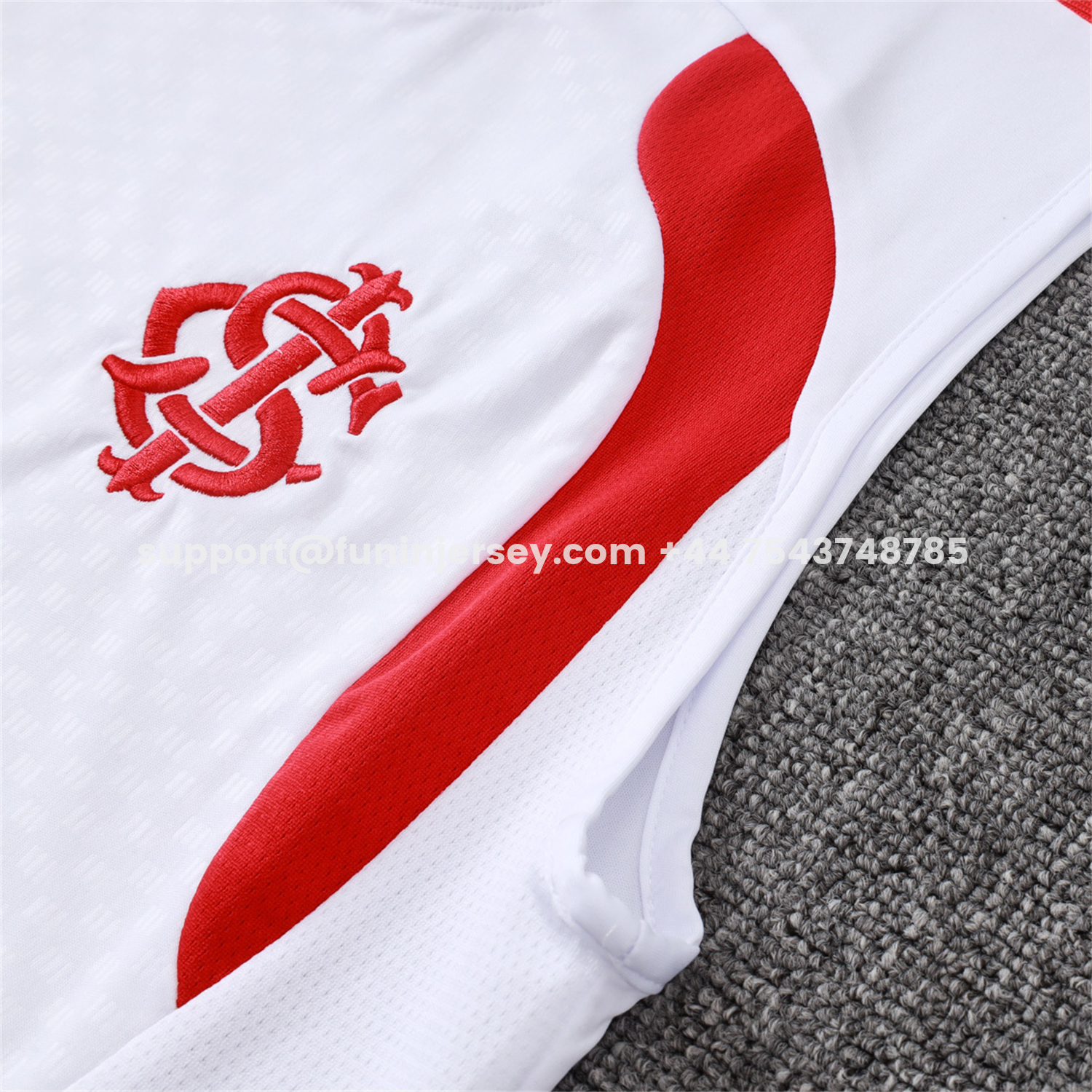 Funinjersey-SC Internacional 2026 Vest Training Set - White Vest and Red Shorts
