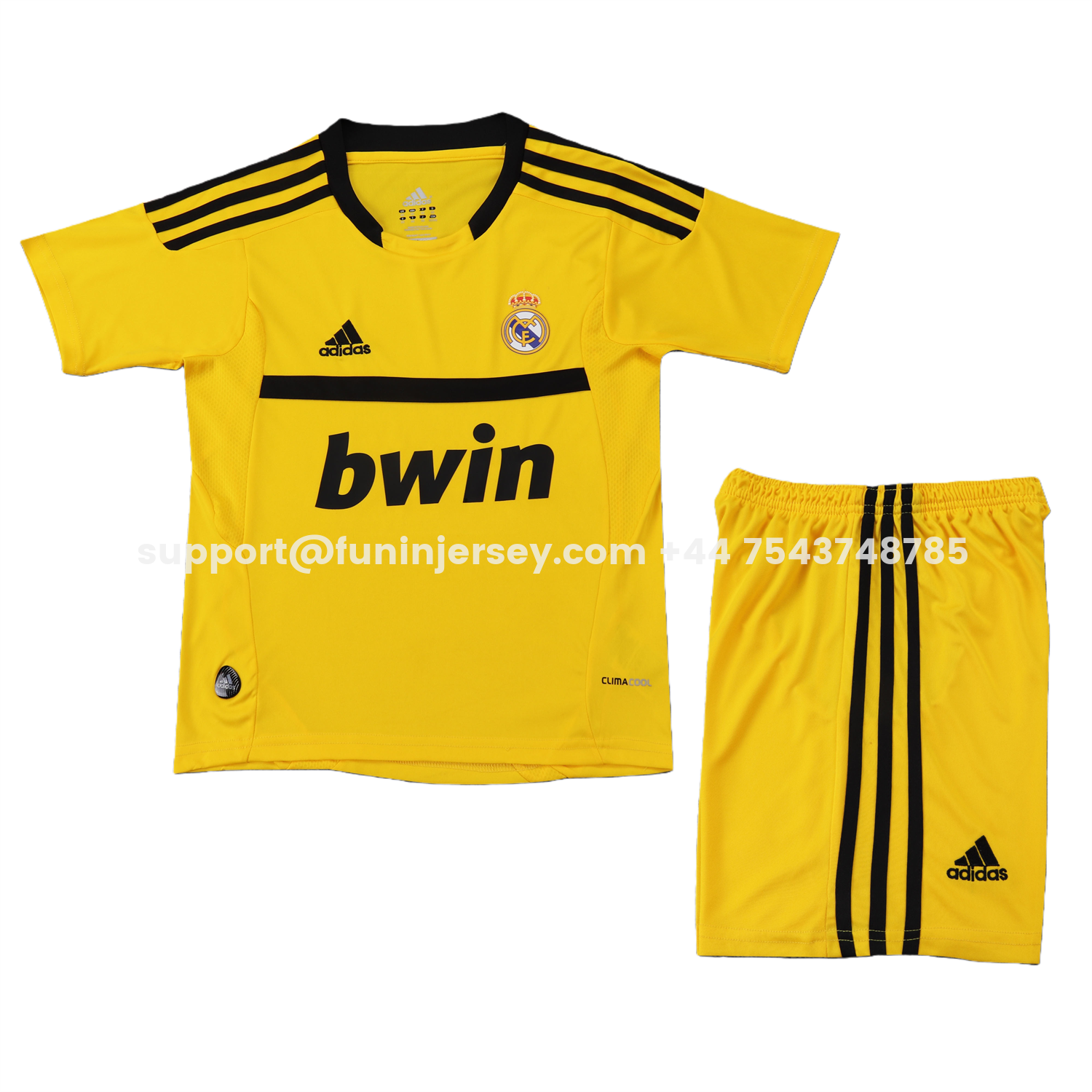 Funinjersey-Retro Real Madrid 2011-12 Yellow Goalkeeper Kids Kit