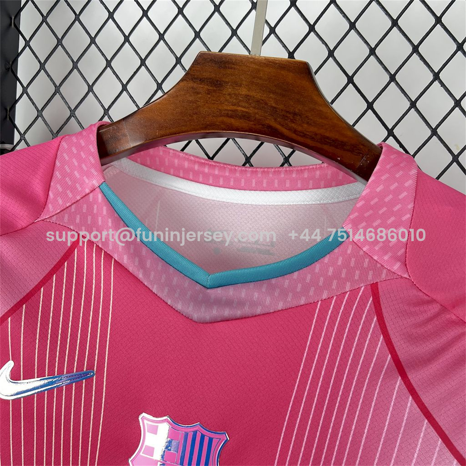 Funinjersey-Barcelona 25-26 T90 White Lines Pink Gradient Special Jersey - Fans Version