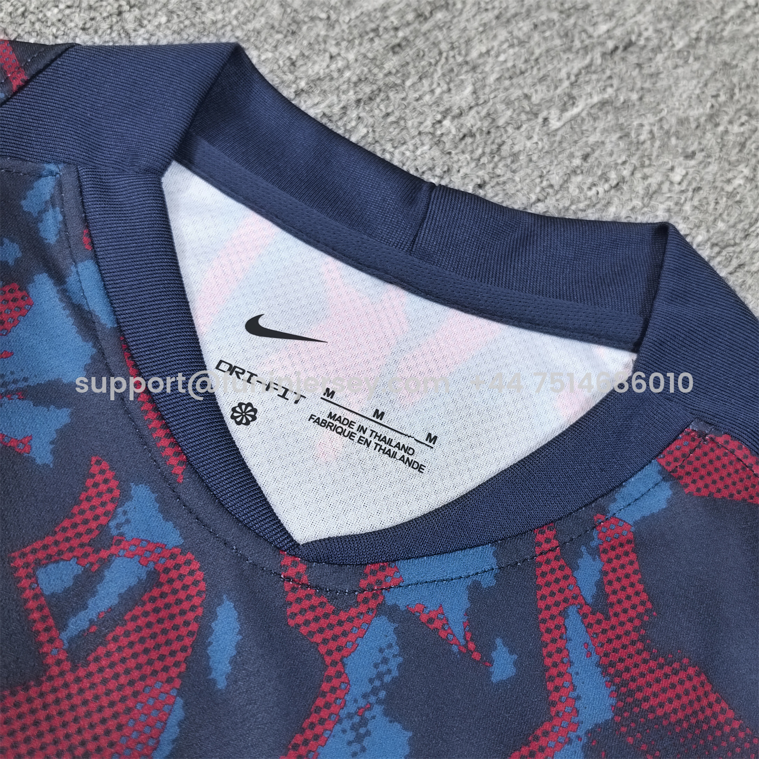 Funinjersey-Barcelona 25-26 Deep Blue Training Jersey with Red and Blue Tree Pattern - Fans Version