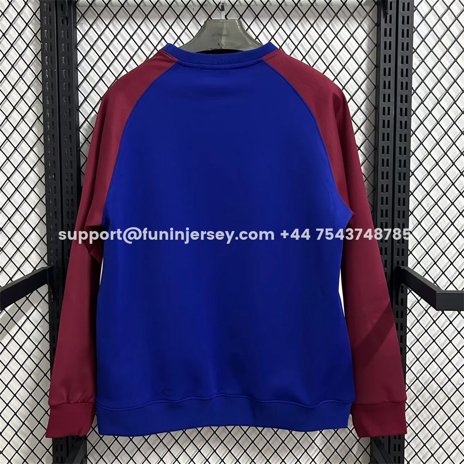 Funinjersey-Barcelona 25-26 Blue And Red Unisex Pullover Hoodie