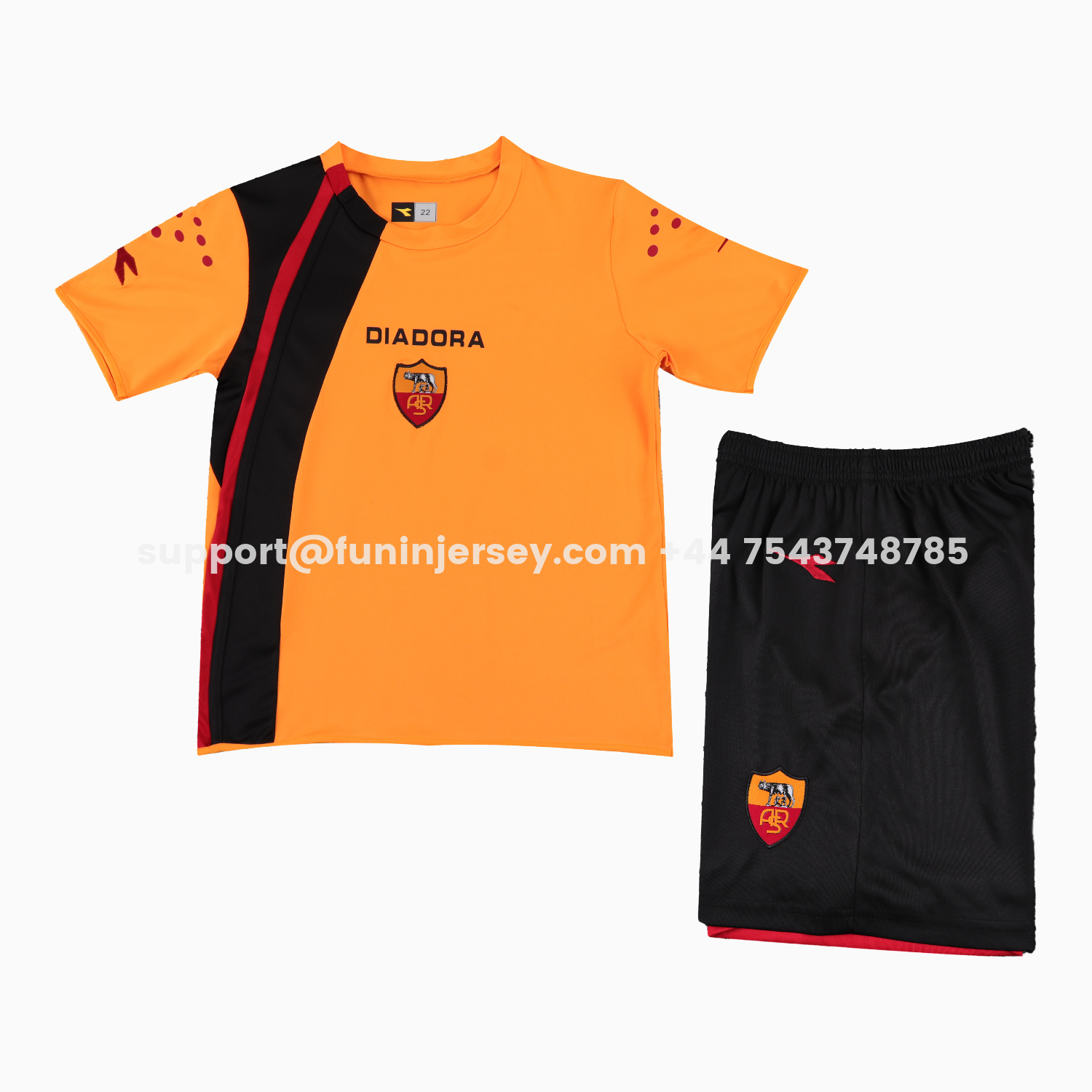 Funinjersey-Retro Roma 2005-06 Home Kids Kit