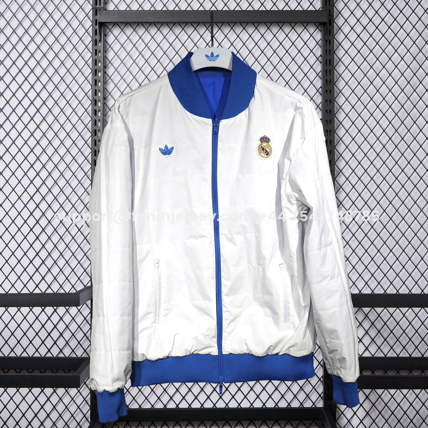 Funinjersey-Real Madrid 25-26 Double Sided Reversible Windbreaker - Blue & White