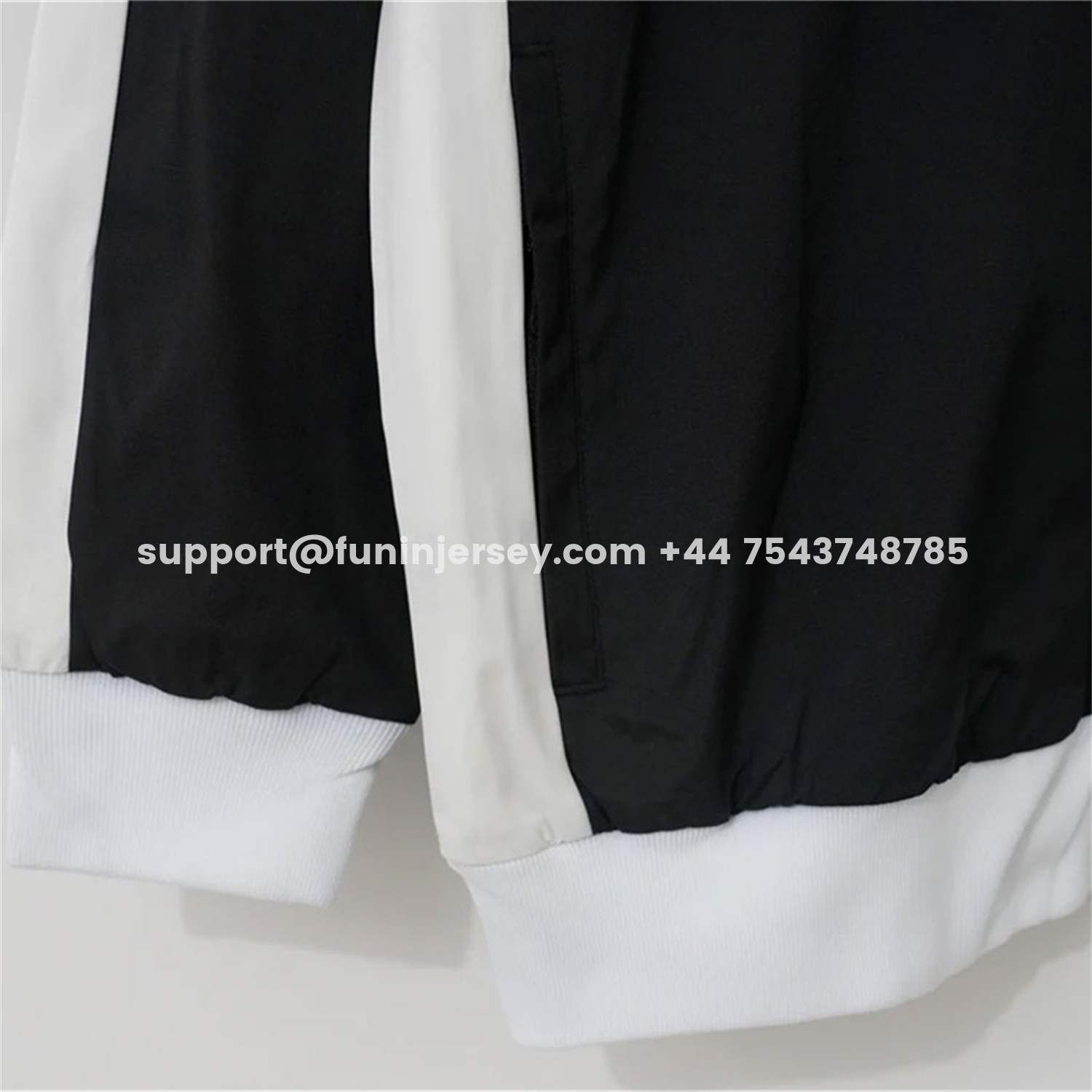 Funinjersey-Santos 26-27 Black With White Edges Windbreaker Jacket