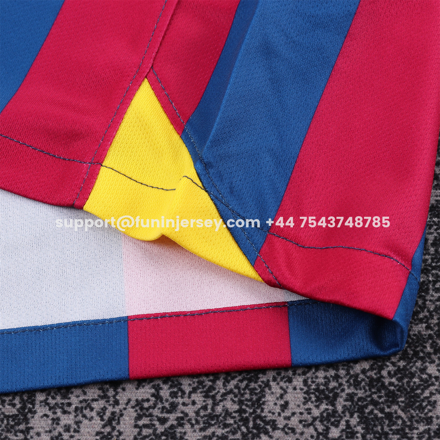 Funinjersey-Retro Barcelona 2005-06 Home Long Sleeve Kids Kit