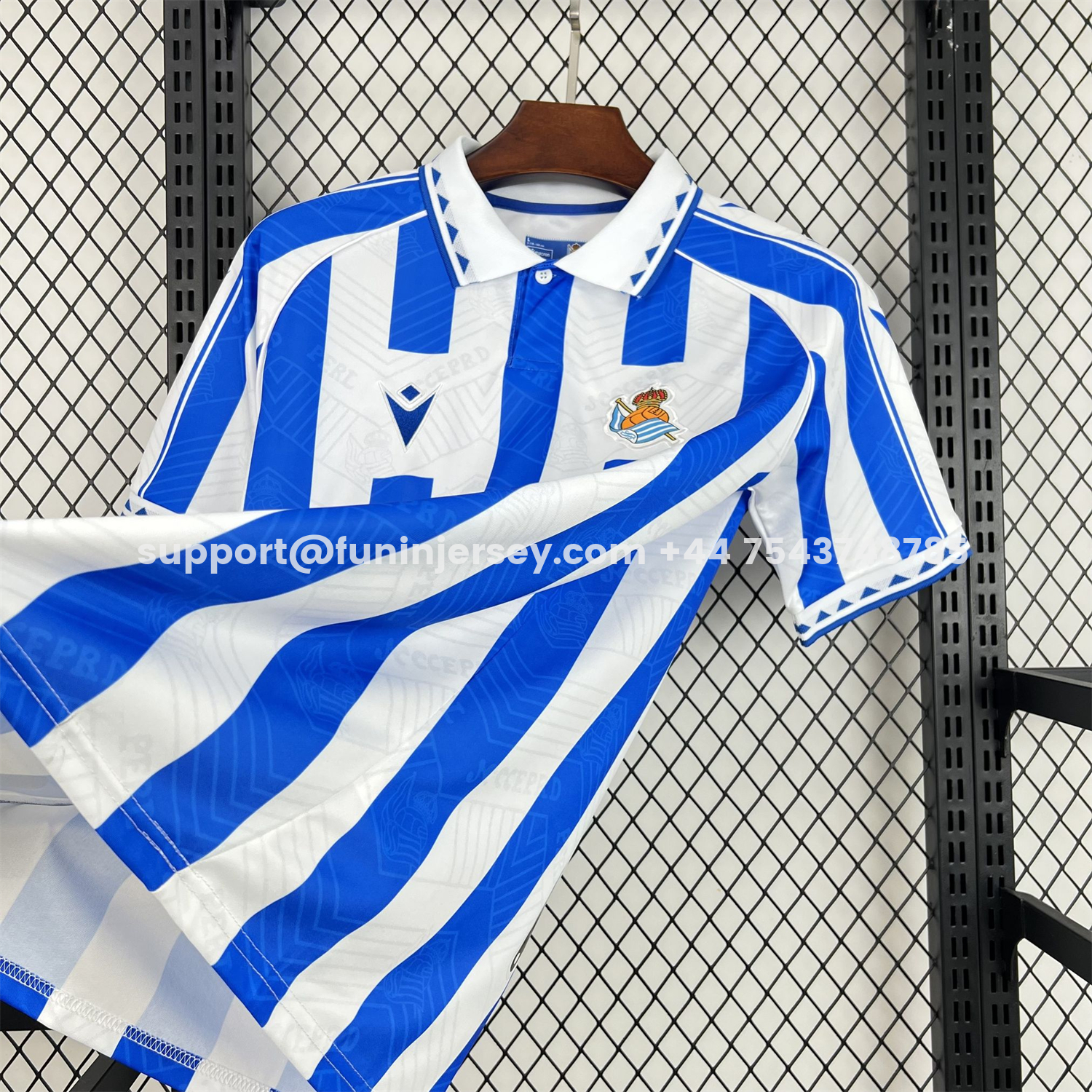 Funinjersey-Real Sociedad 25-26 White With Royal Blue Retro Style Special Jersey - Fans Version