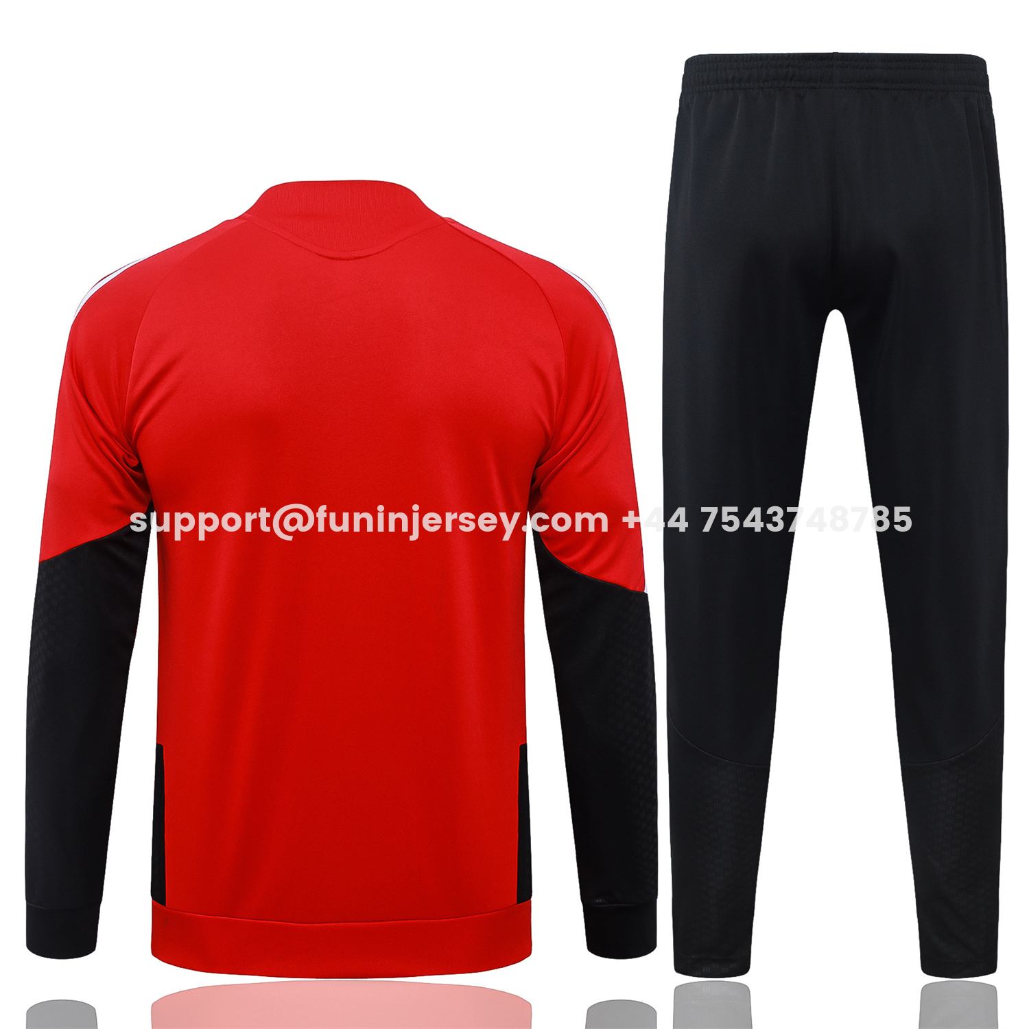 Funinjersey-Arsenal 26-27 Jacket Training Tracksuit - Red Jackets & Black Pants