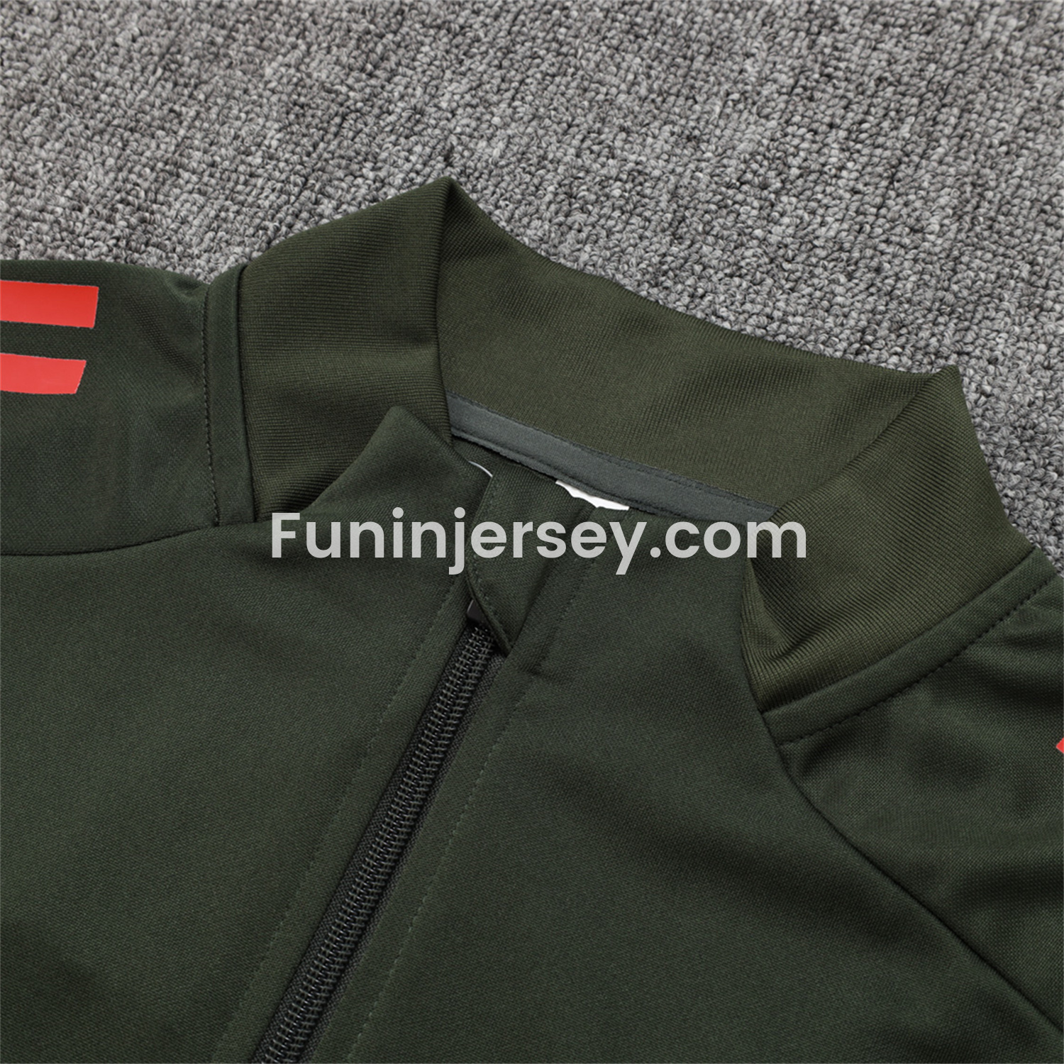 Funinjersey-Bayern Munich 25-26 Jacket Training Tracksuit - Army Green Top and Black Pants