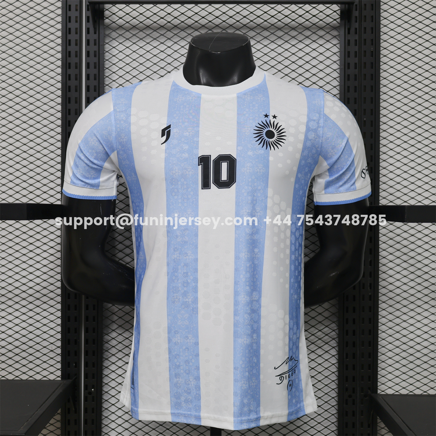 Funinjersey-Argentina 2026 White Blue Maradona Special Kit - Player Version
