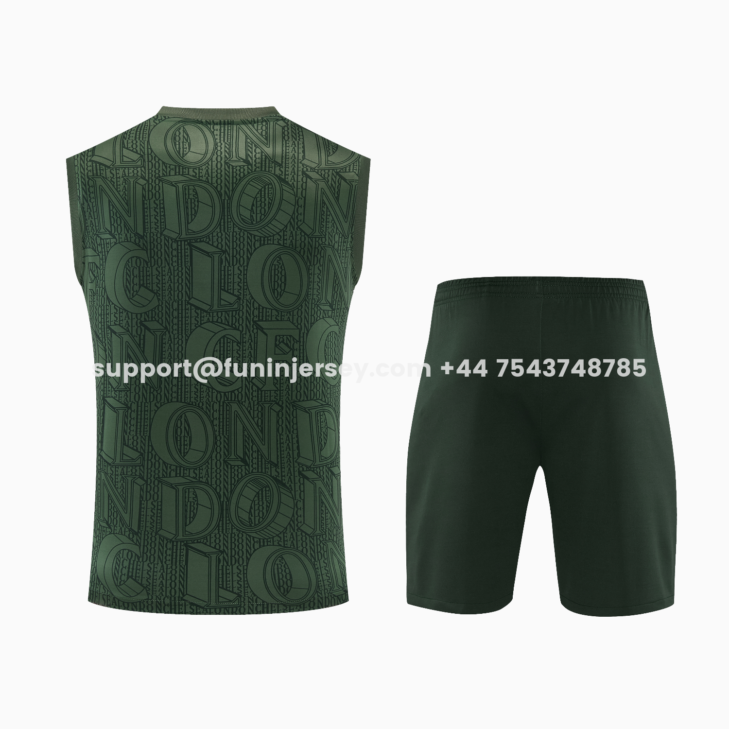 Funinjersey-C.H.E.L.S.E.A 25-26 Vest Training Set - Dark Green Top & Dark Green Pants