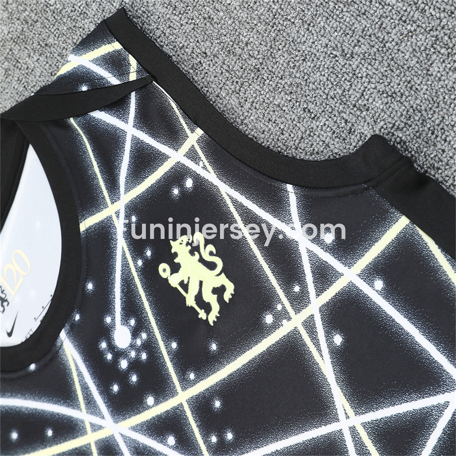 Funinjersey-C.H.E.L.S.E.A 25-26 Vest Training Set - Yellow Fluorescent Rays Black Vest & Black Shorts