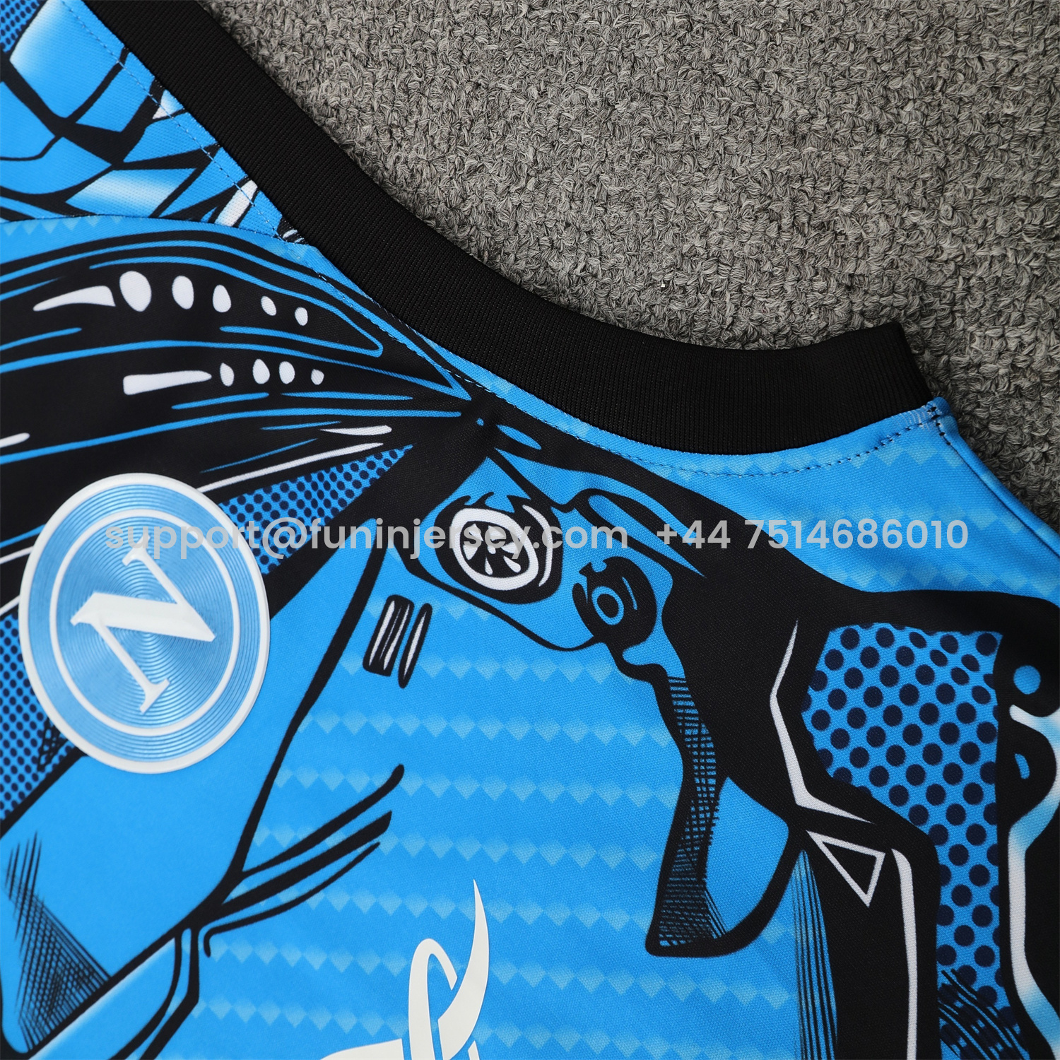 Funinjersey-Napoli 25-26 Vest Training Set - Blue Mecha Vest & Black Shorts