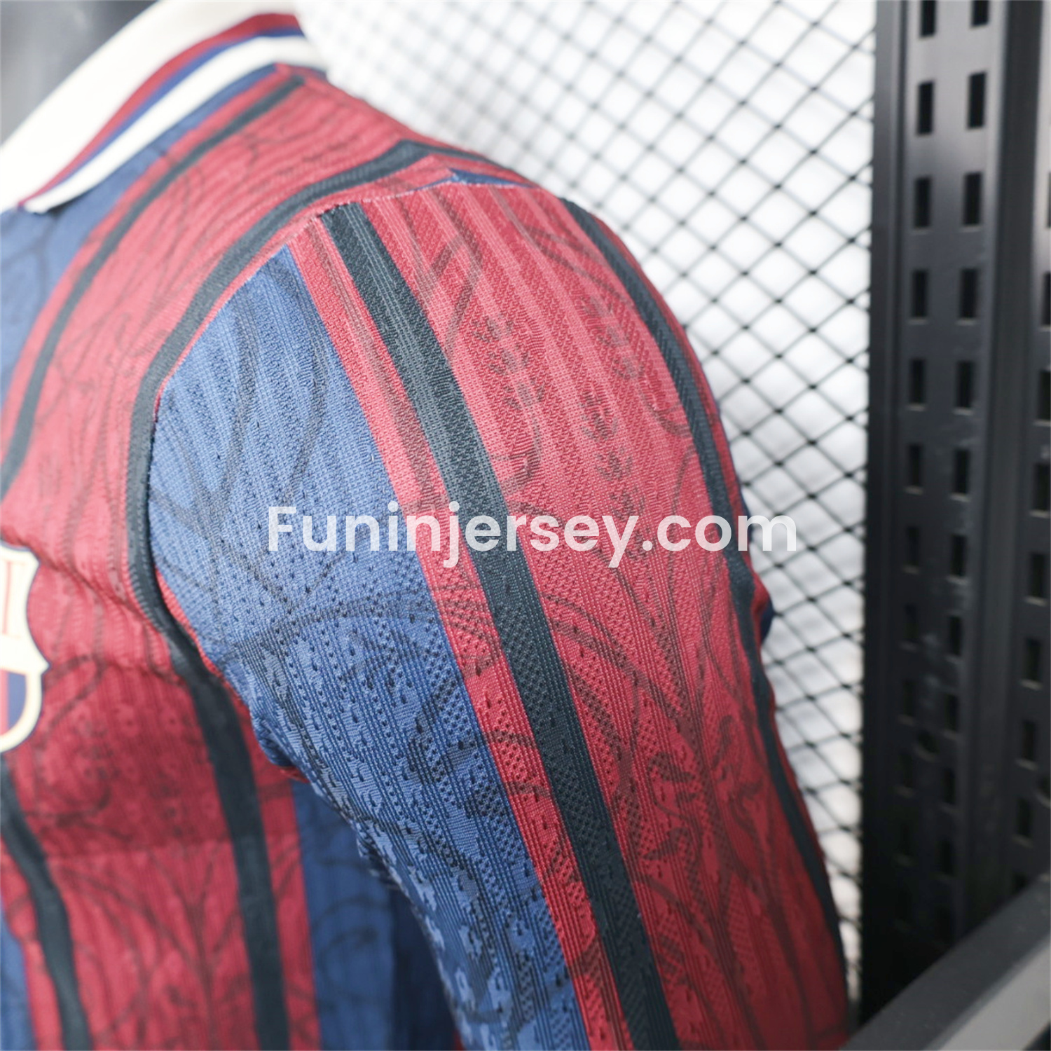 Funinjersey-Barcelona 25-26 125th Anniversary Throwback Long Sleeves Jersey - Player Version