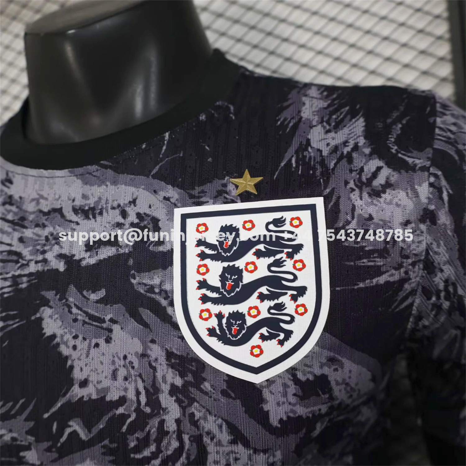 Funinjersey-England 2026 Lion Black Special Jersey - Player Version
