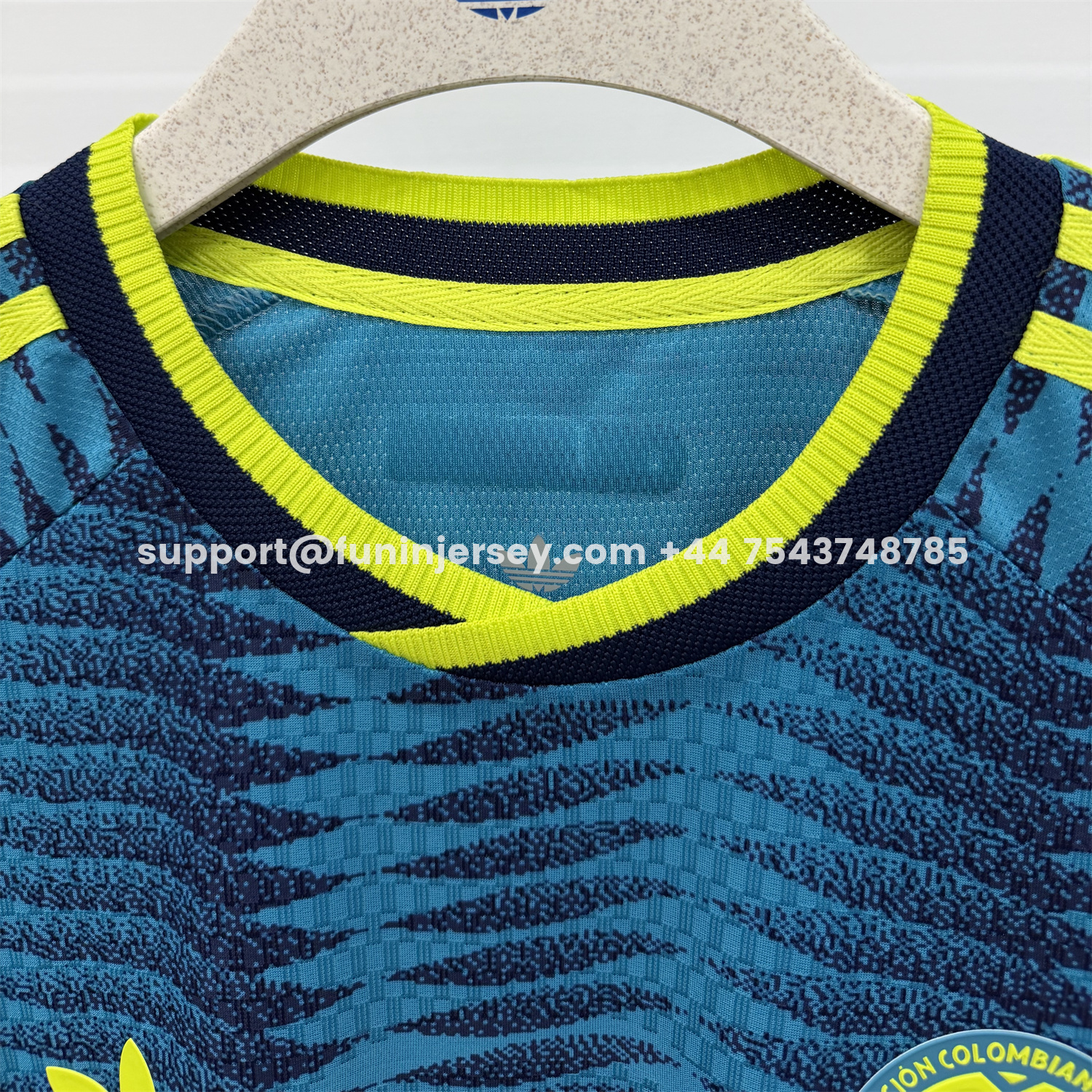 Funinjersey-Colombia 2026 Away Blue Long Sleeves Jersey - Fans Version