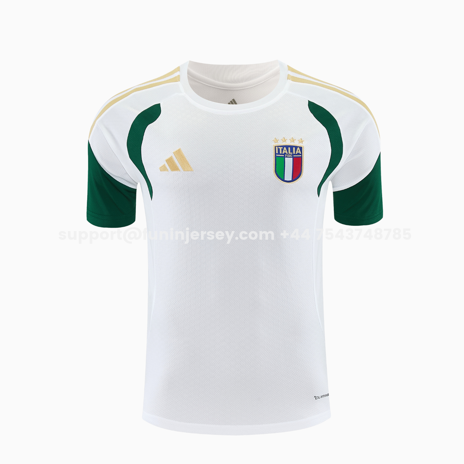 Funinjersey-Italy 2026 Short-Sleeve Training Set - White With Green Accents Top & Green With White Pants