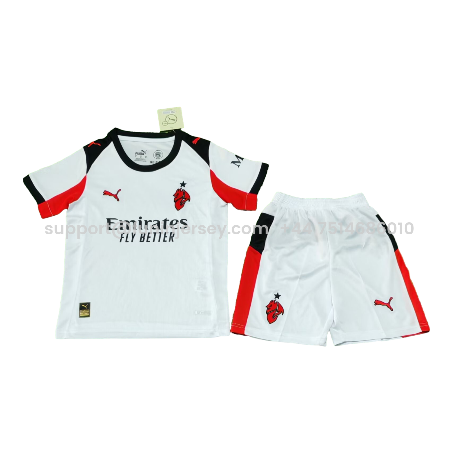 Funinjersey-AC Milan 25-26 Away White Kids Kit