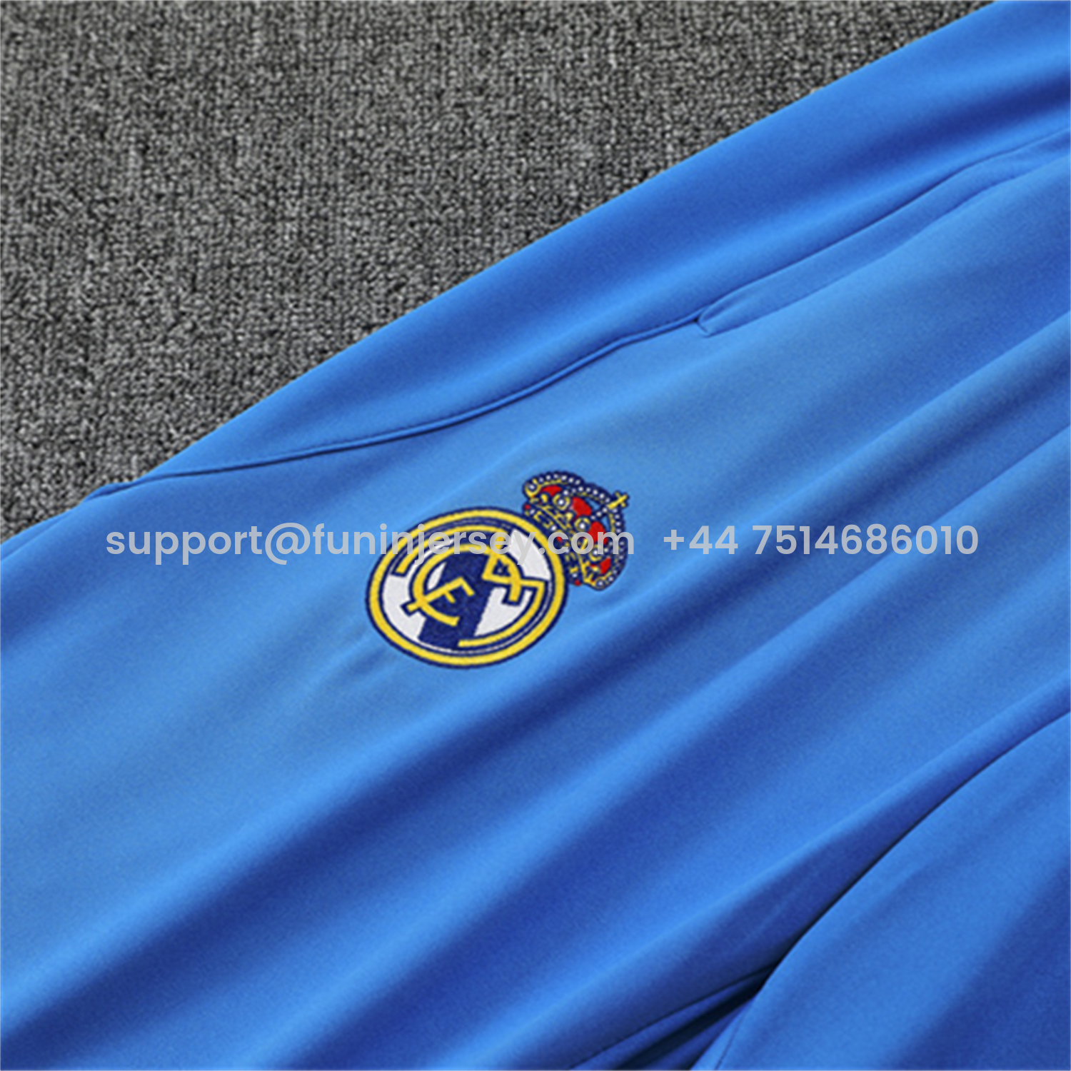 Funinjersey-Real Madrid 25-26 Long Sleeve Training Set - Bright Blue Top & Pants
