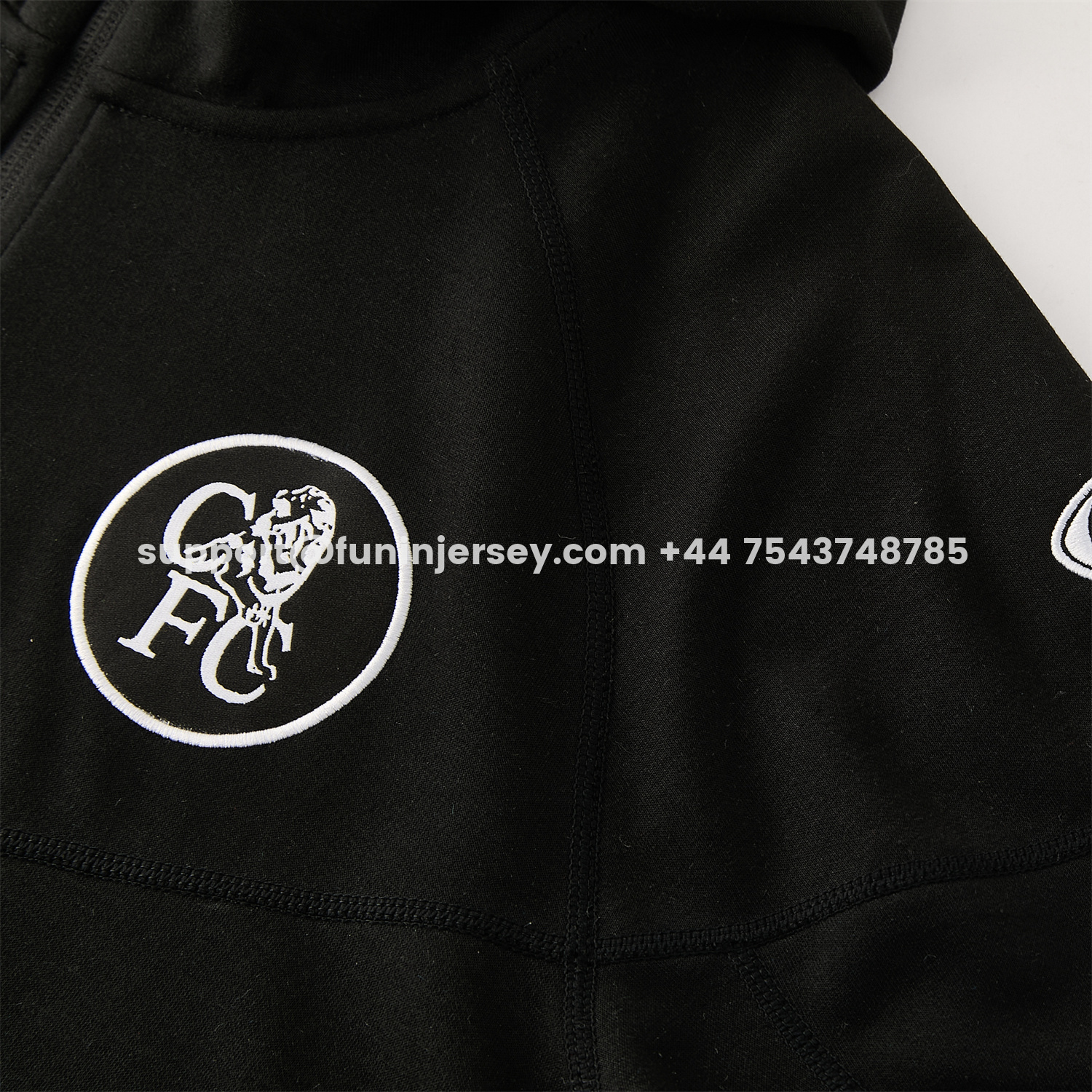 Funinjersey-C.H.E.L.S.E.A 2026 Hooded Windbreaker Training Set - Black Top & Pants