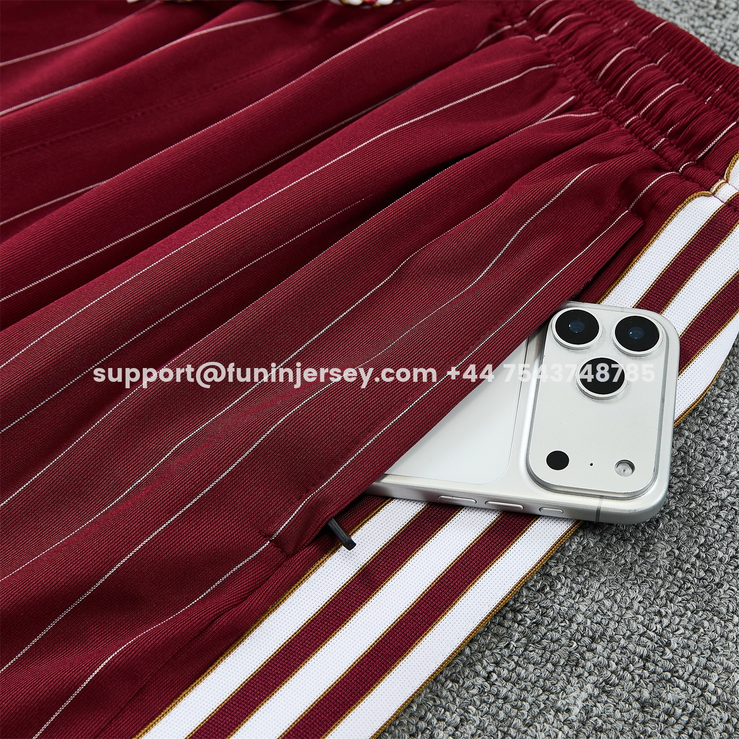 Funinjersey-Arsenal 25-26 Retro Style Short-Sleeve Training Set - Dark Red With White Stripes Top & Pants