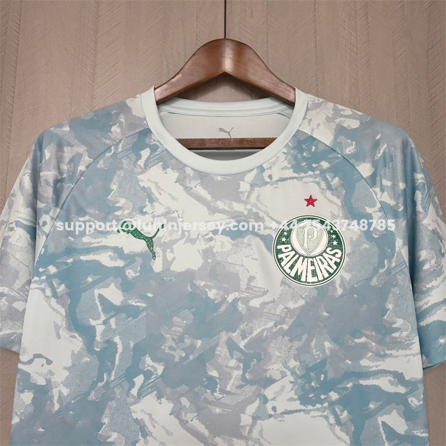 Funinjersey-Palmeiras 26-27 Light Mint Blue Pre-Match Jersey - Fans Version