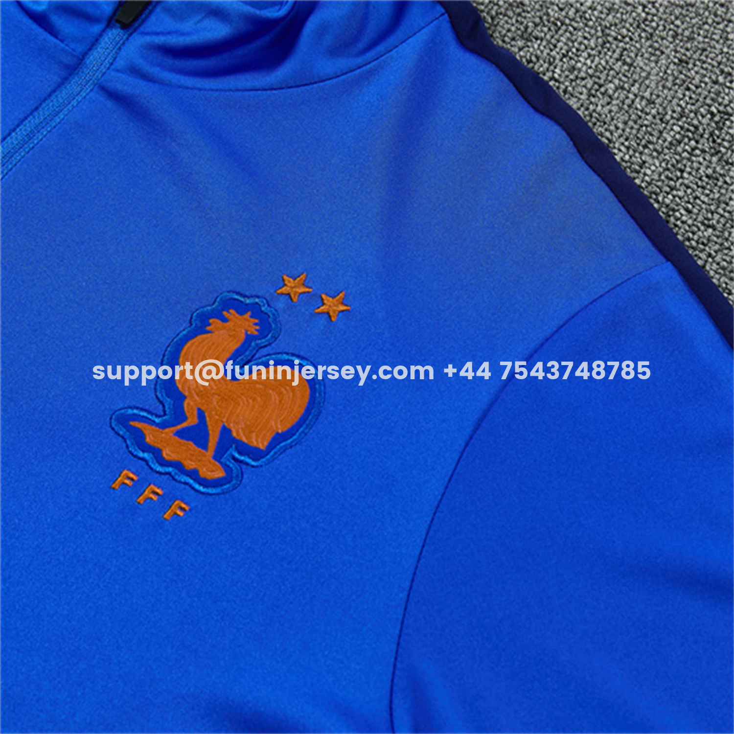 Funinjersey-France 2026 Kids Long Sleeve Training Set - Royal Blue Top & Pants