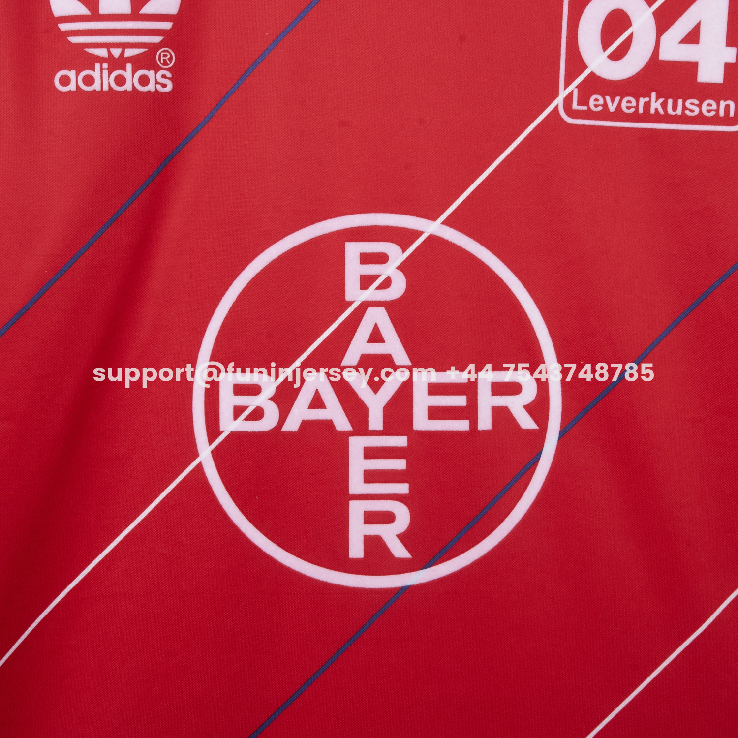 Funinjersey-Retro Bayer 04 Leverkusen 1987-88 Home Red Jersey