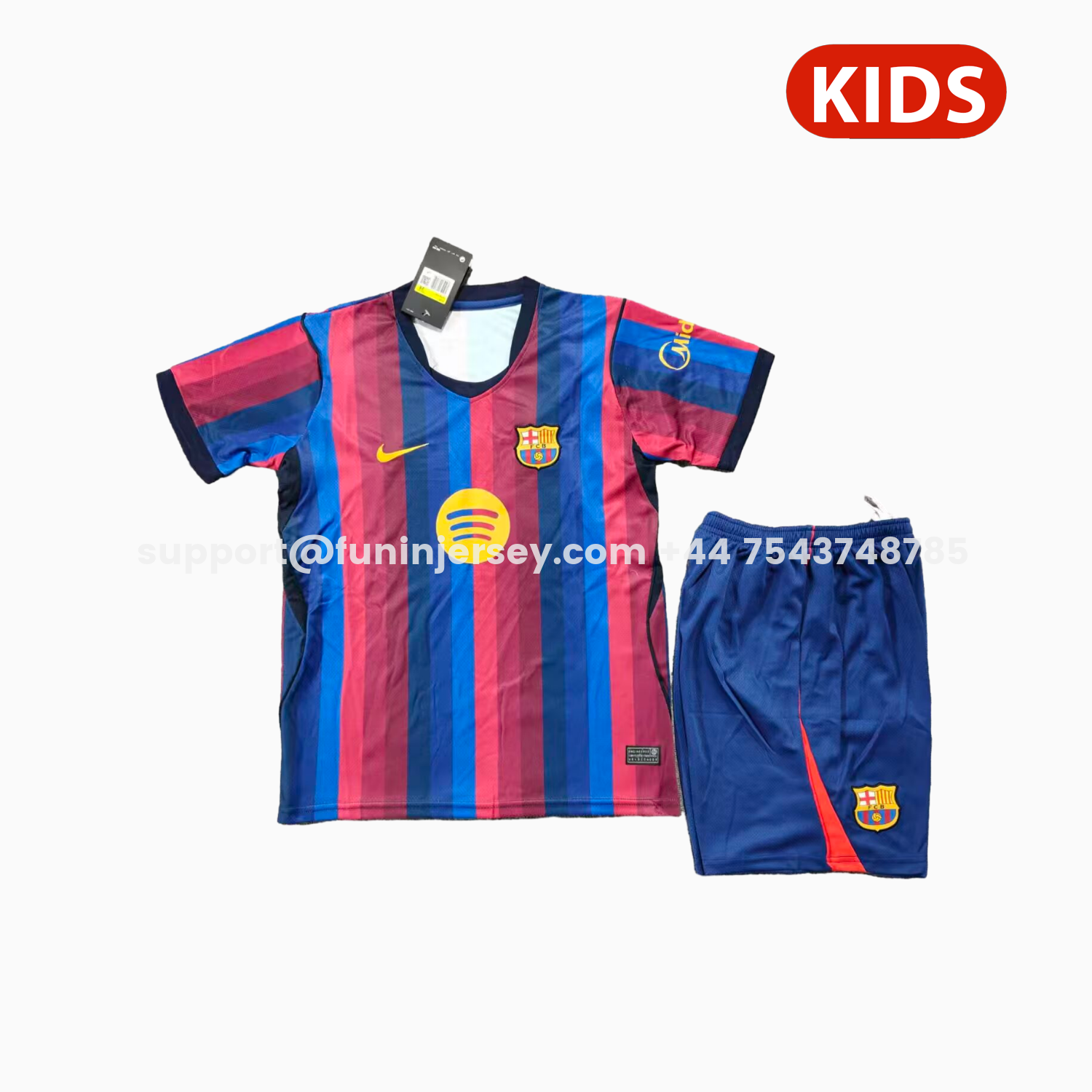 Funinjersey-Barcelona 26-27 Home Kids Kit