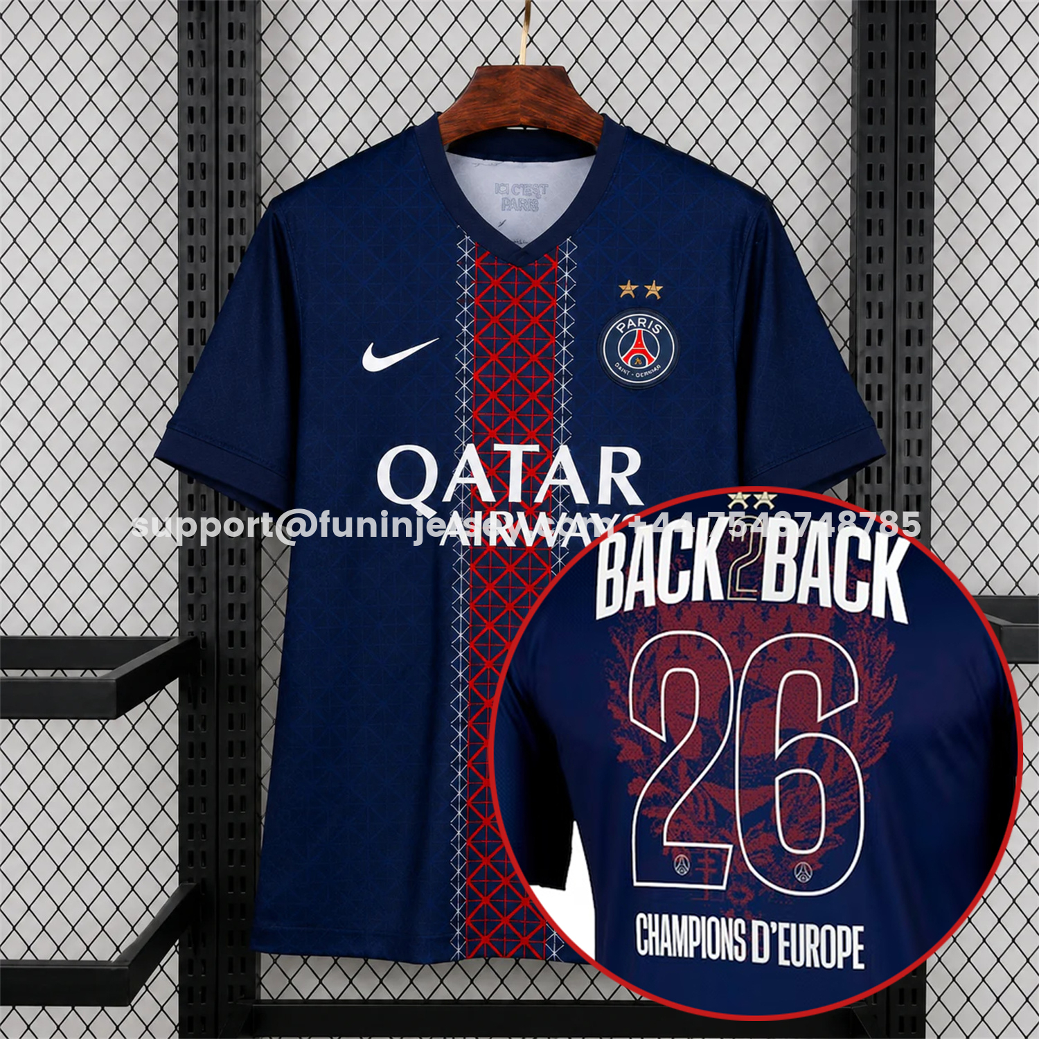 FUN-Funinjersey-【Champion 26 Font】Paris Saint-Germain PSG 25-26 Home Jersey - Fans Version