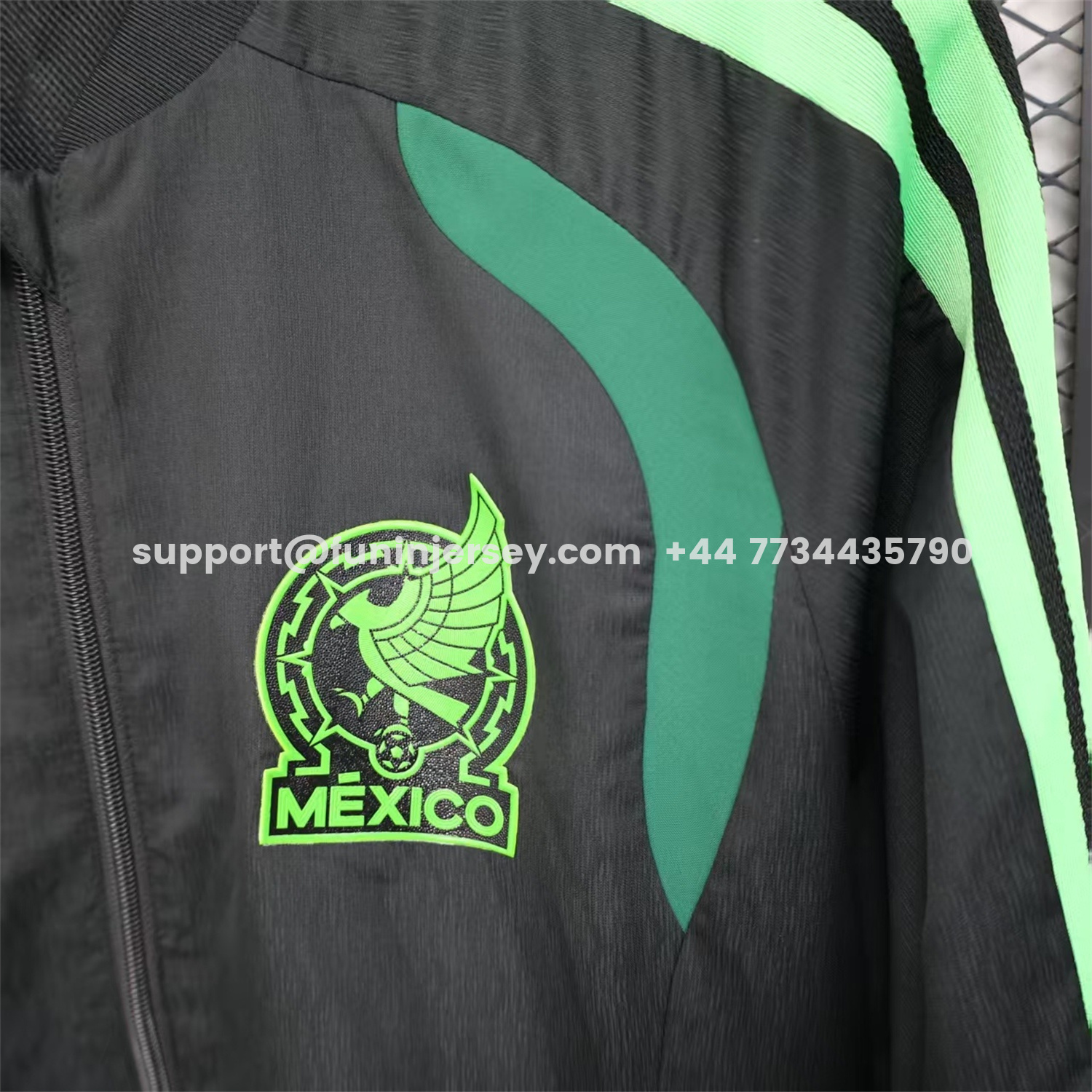 Funinjersey-Mexico 25-26 Green And Black Windbreaker Jacket