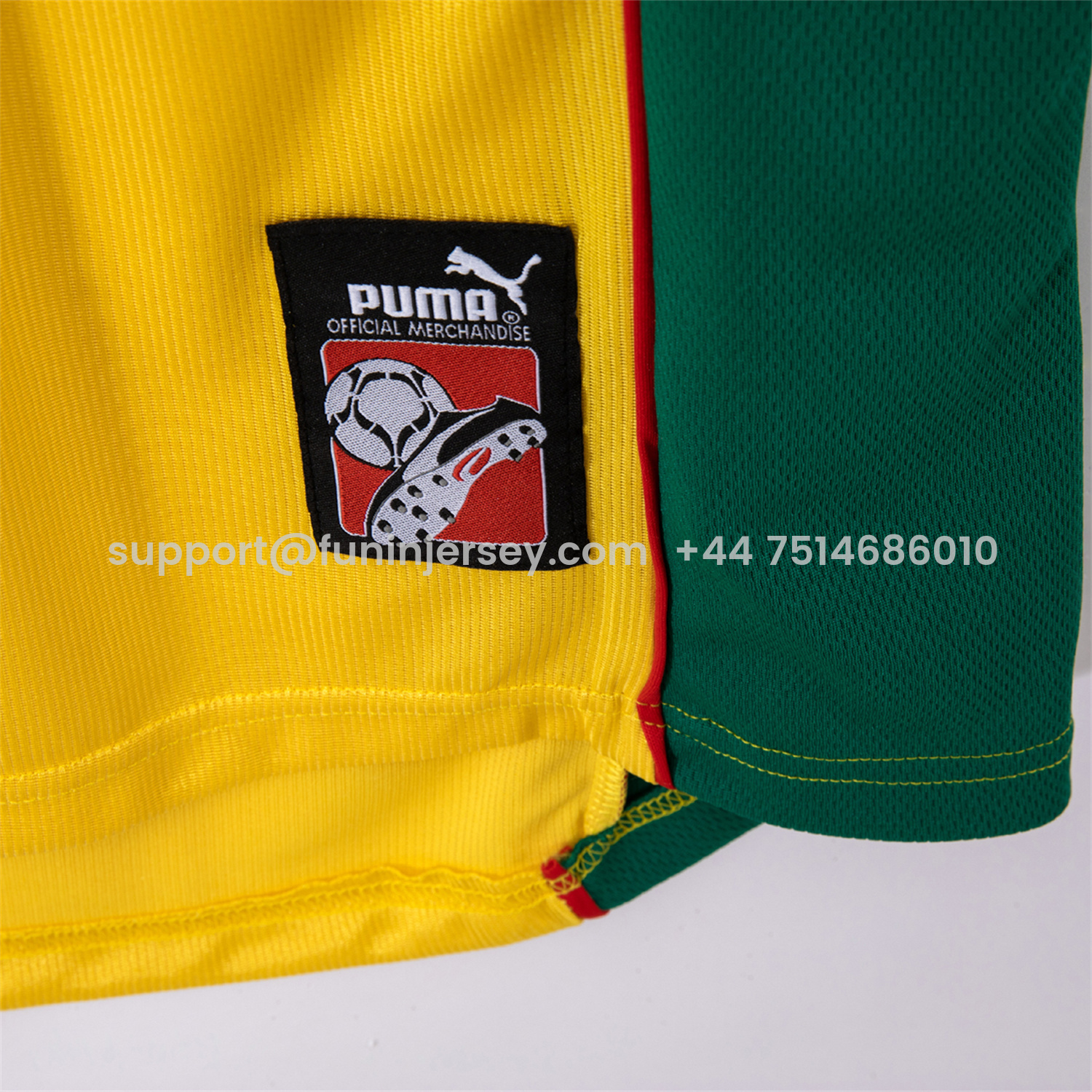 Funinjersey-Retro Cameroon 1998-99 Away Yellow Jersey
