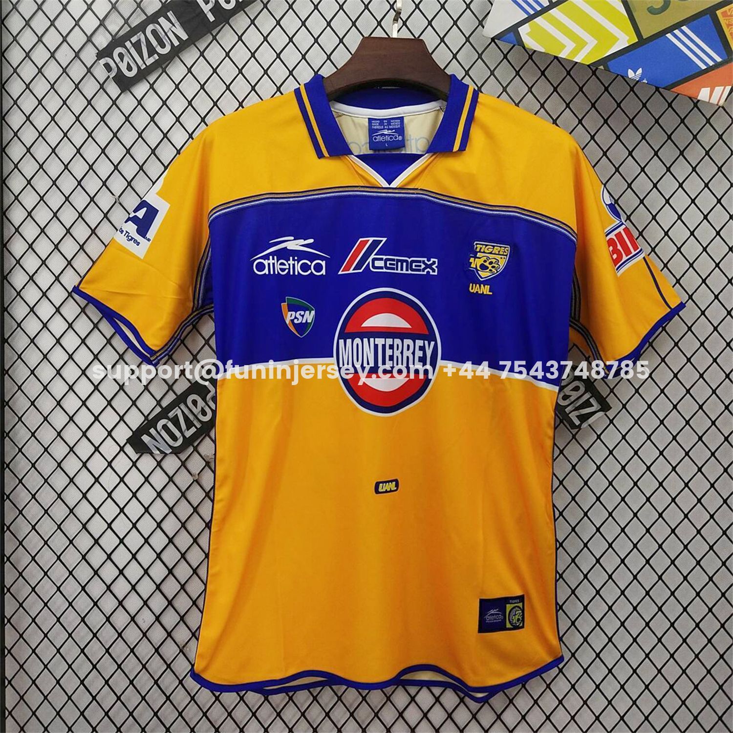 Funinjersey-Retro Tigres UANL 2000-01 Home Jersey