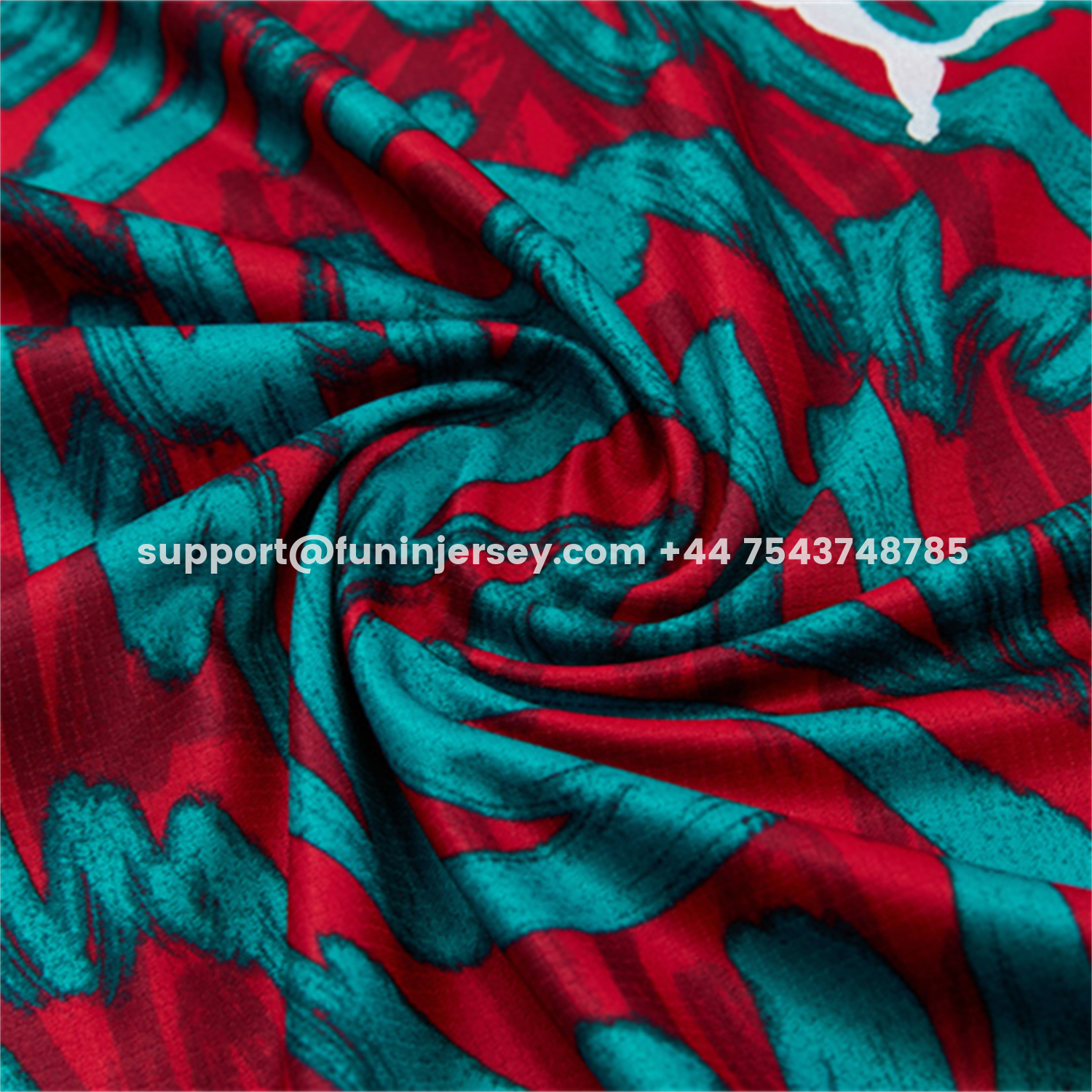 Funinjersey-Portugal 2026 Kids Short-Sleeve Training Set - Red And Turquoise With A Swirling Pattern Top & Pants