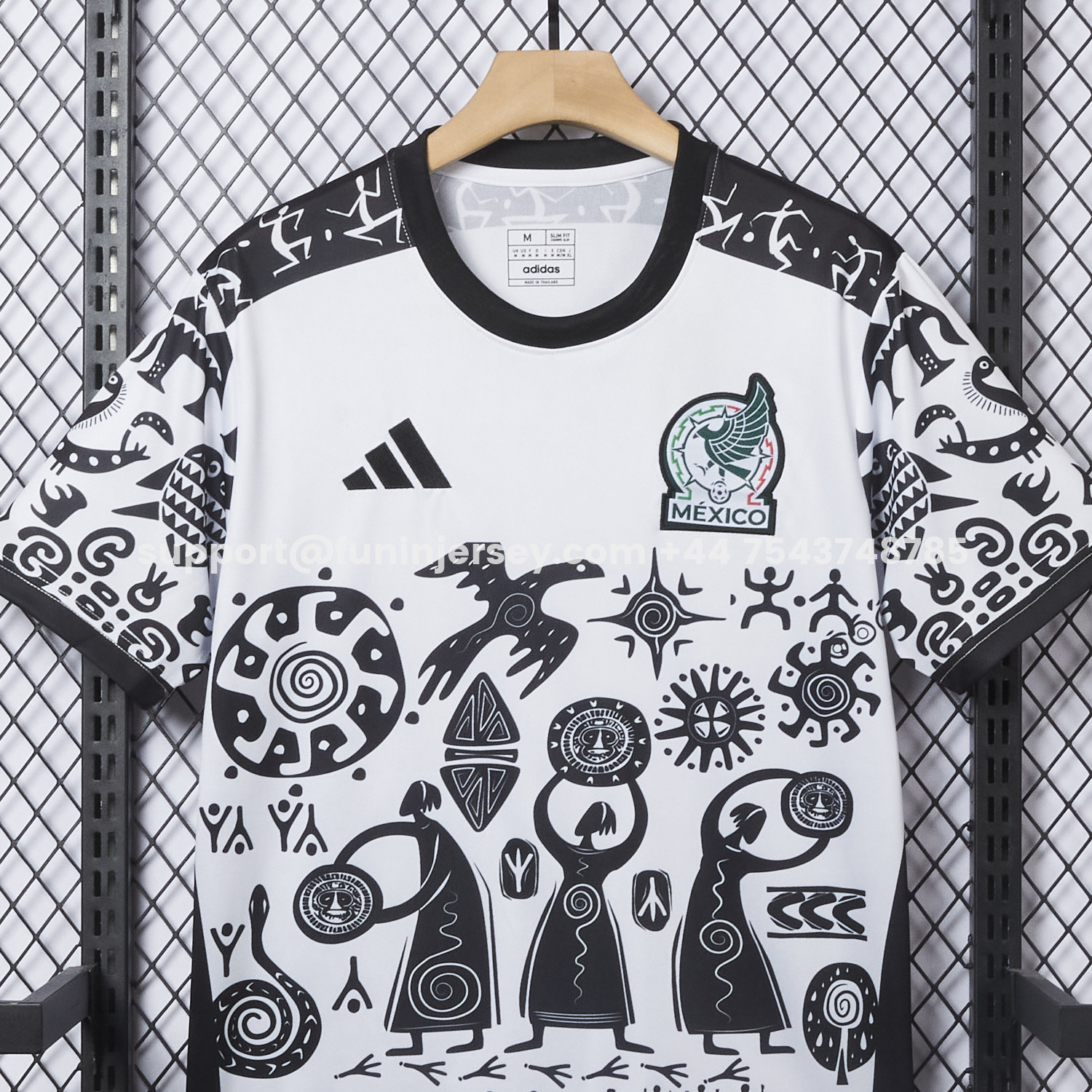 Funinjersey-Mexico 25-26 Mayan Cvilization Black And White Special Jersey - Fans Version