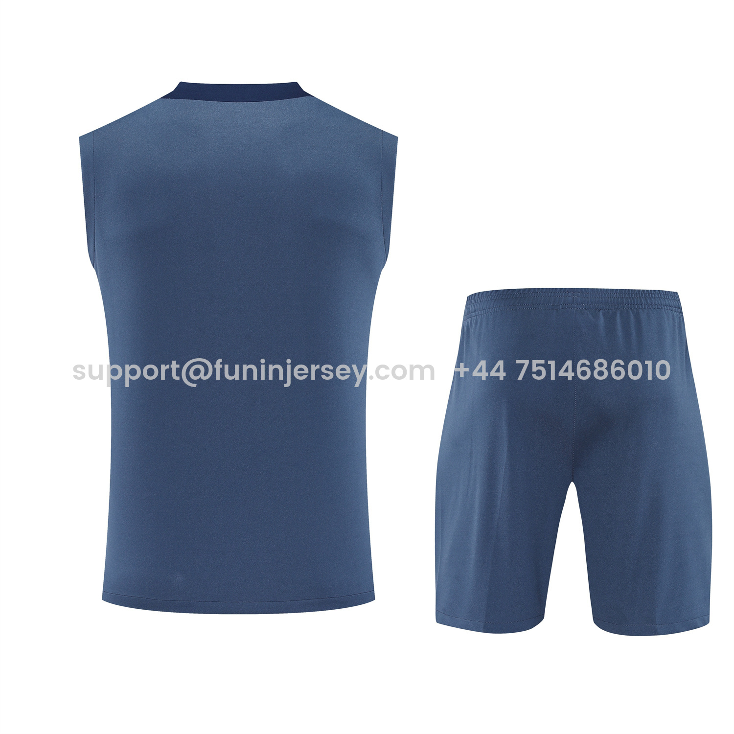 Funinjersey-Paris Saint-Germain PSG 25-26 Vest Training Set - Deep Blue Vest & Deep Blue Shorts