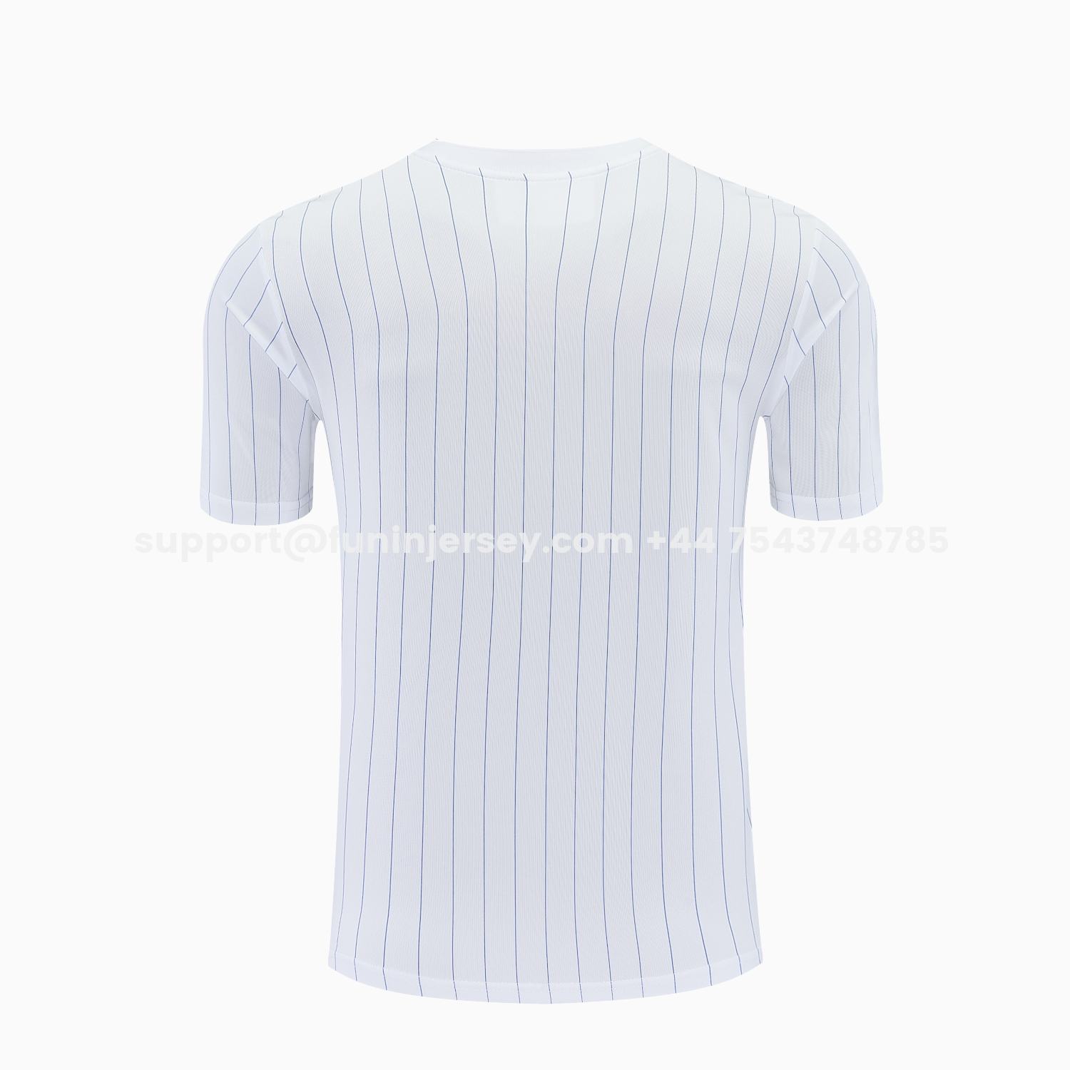 Funinjersey-C.H.E.L.S.E.A 25-26 Retro Style Short-Sleeve Training Set - White Top & Blue Stripes Pants