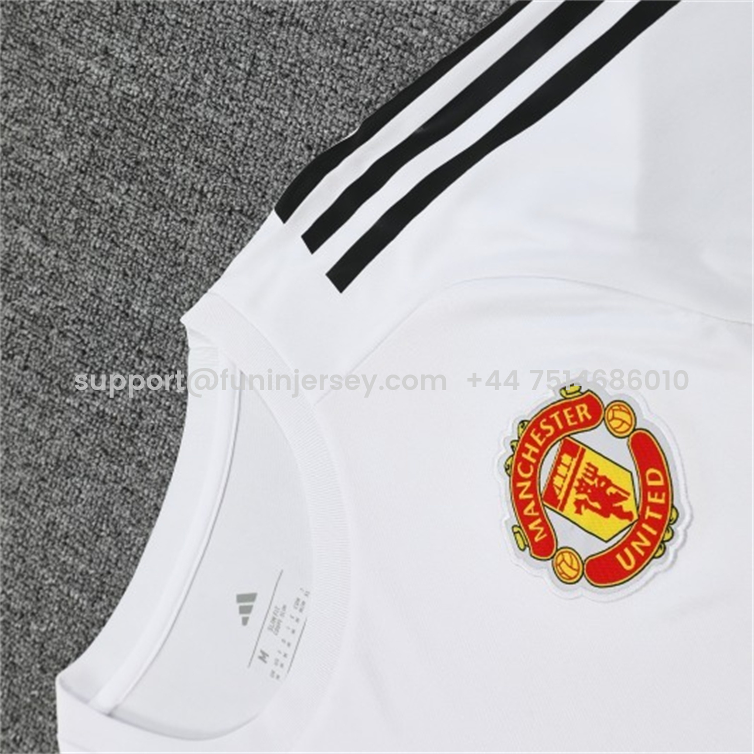 Funinjersey-Manchester United 25-26 Short-Sleeve Training Set - Red Black Blocks White Top & Black Shorts