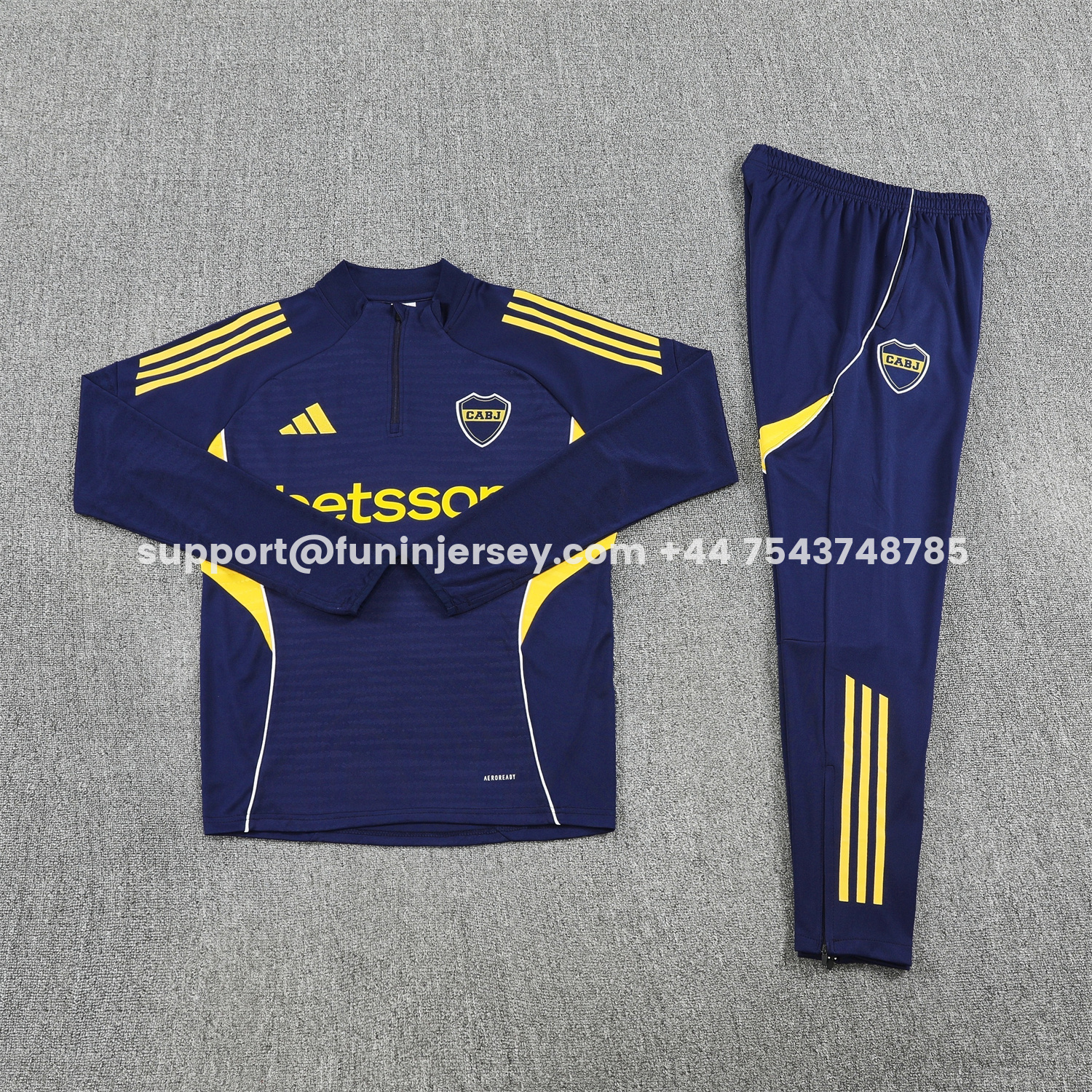 Funinjersey-Boca Juniors 25-26 Long Sleeves Training Set - Royal Blue Top & Pants