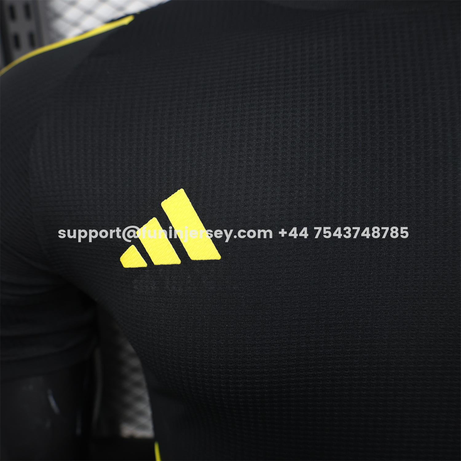 Funinjersey-Algeria 25-26 Pure Black Jersey with Yellow Line - Player Version