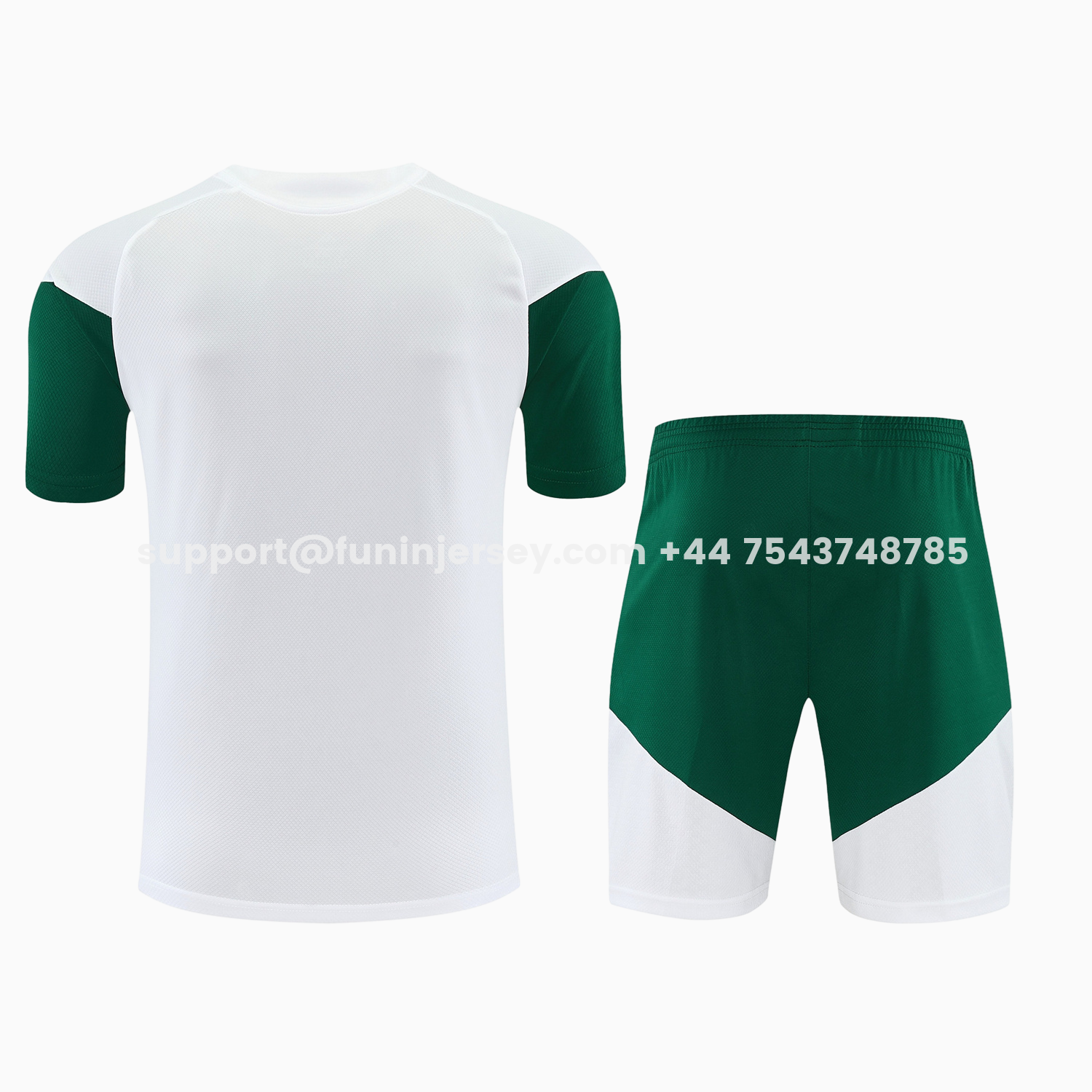 Funinjersey-Italy 2026 Short-Sleeve Training Set - White With Green Accents Top & Green With White Pants