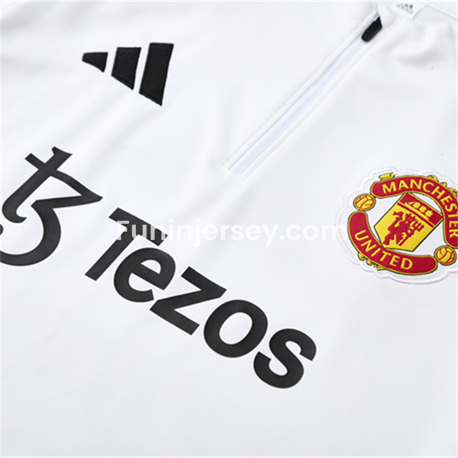 Funinjersey-Manchester United 25-26 Long Sleeves Training Set - White Top & Black Pants