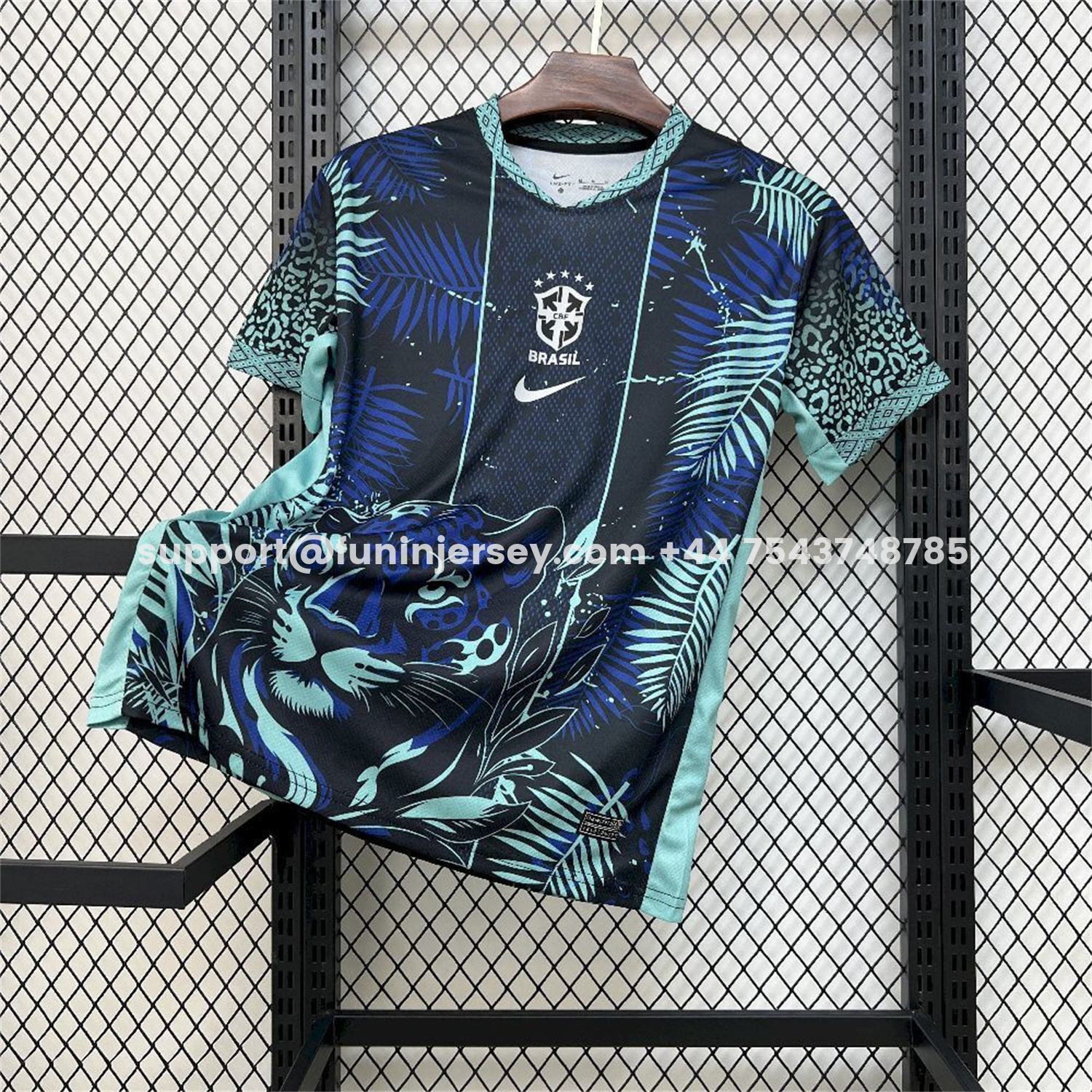 Funinjersey-Brazil 2026 Blue Leopard Special Jersey - Fans Version