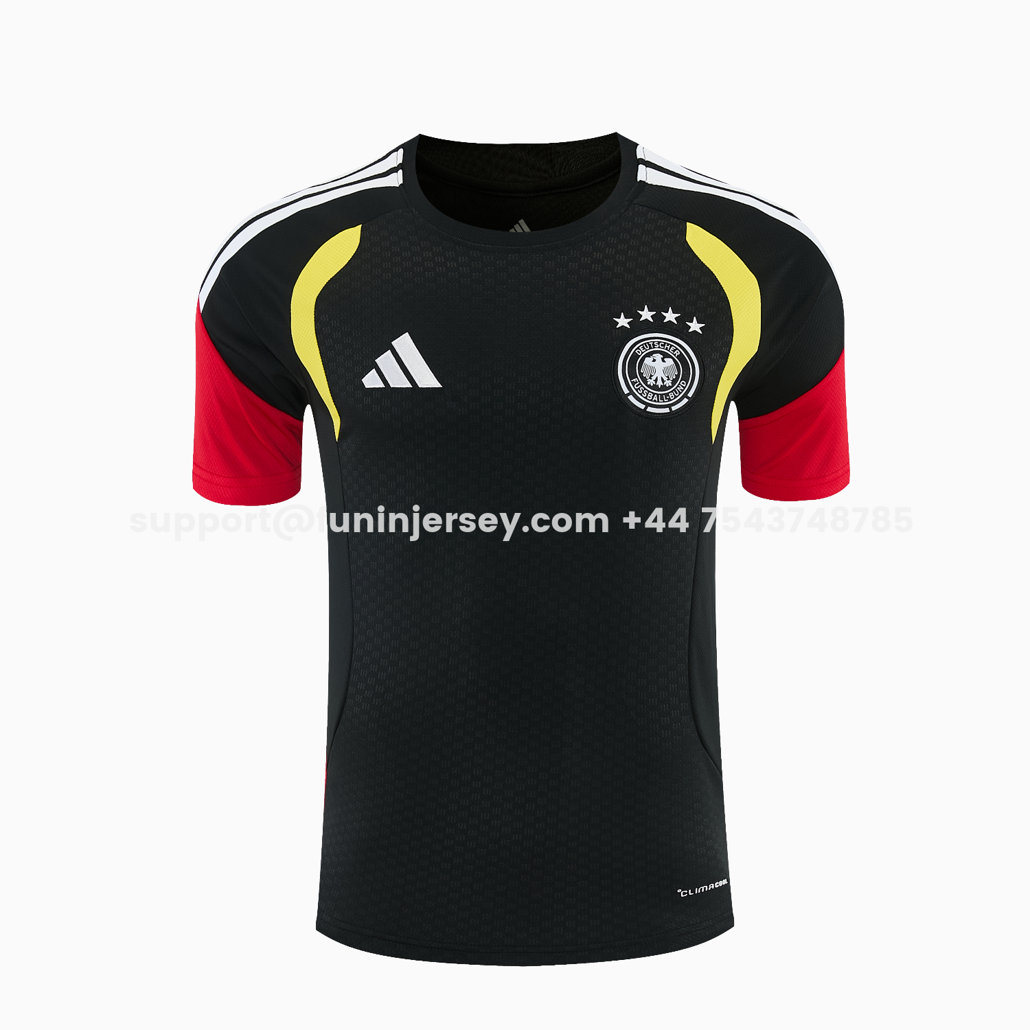 Funinjersey-Germany 2026 Short-Sleeve Training Set - Black With Red Top & Black With Red PantsGermany 2026 Short-Sleeve Training Set - Black With Red Top & Black With Red Pants