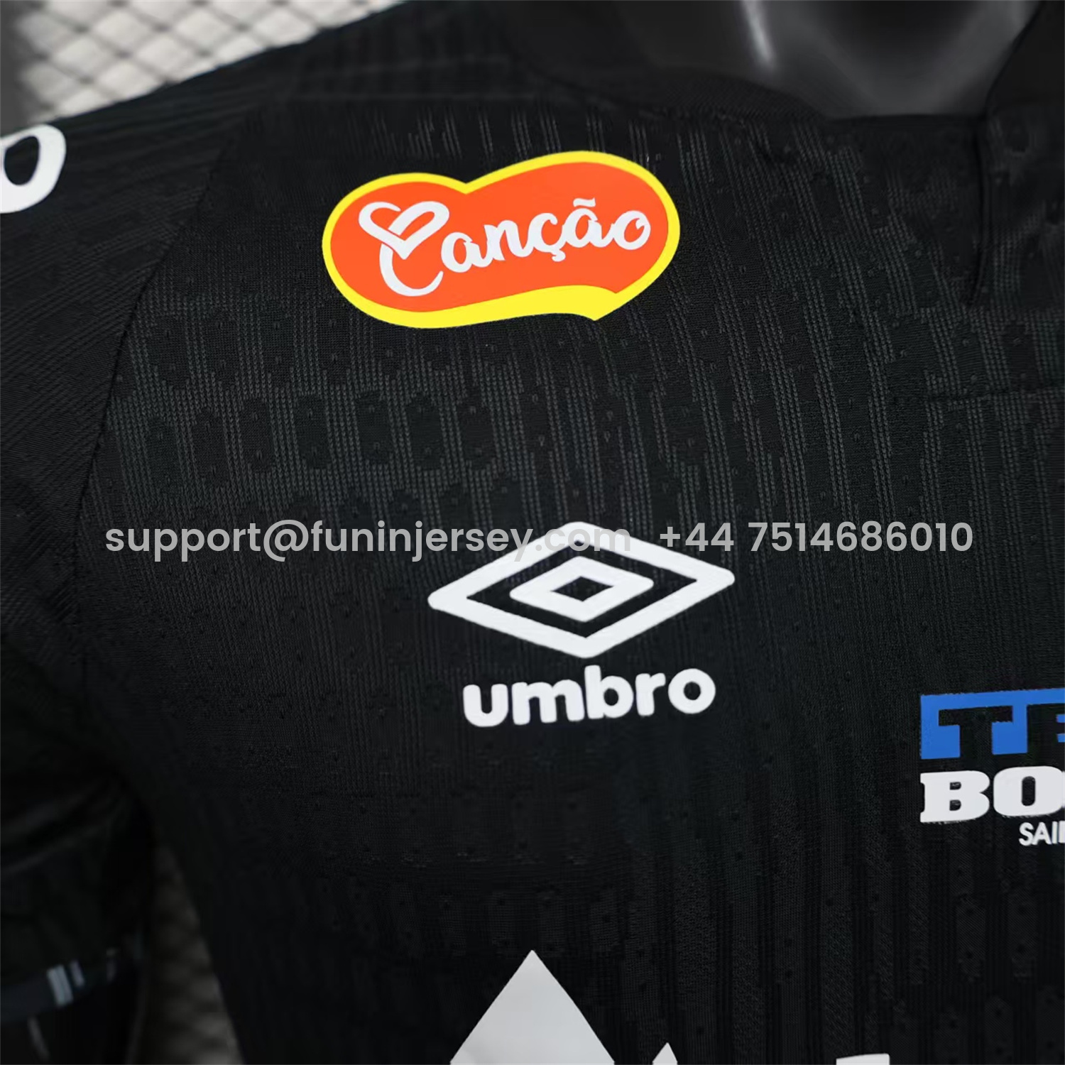Funinjersey-Santos 2025-26 Goalkeeper 2 Black Jersey With Sponsors - Player Version