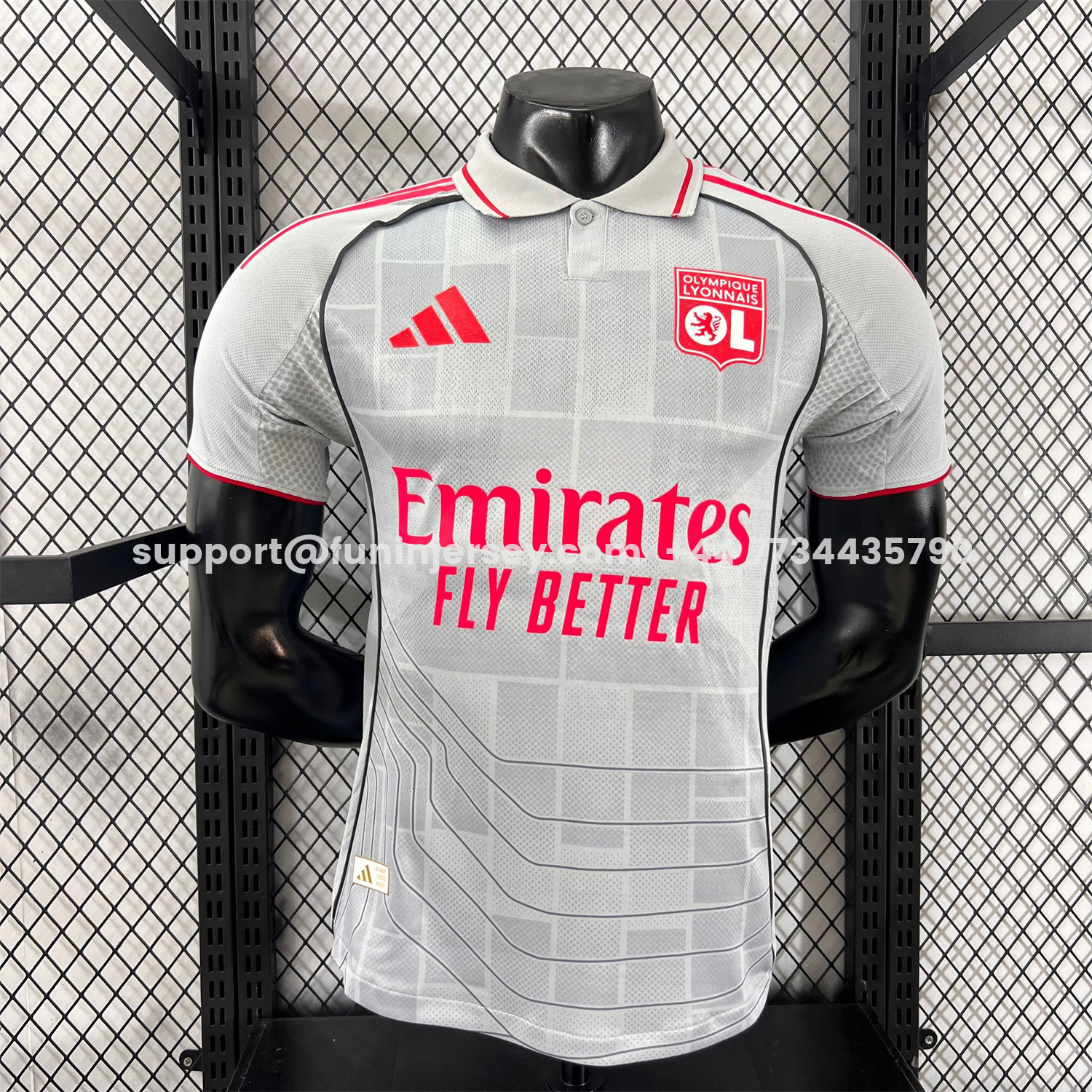Funinjersey-Olympique Lyonnais Lyon 25-26 Third Grey Jersey - Player Version
