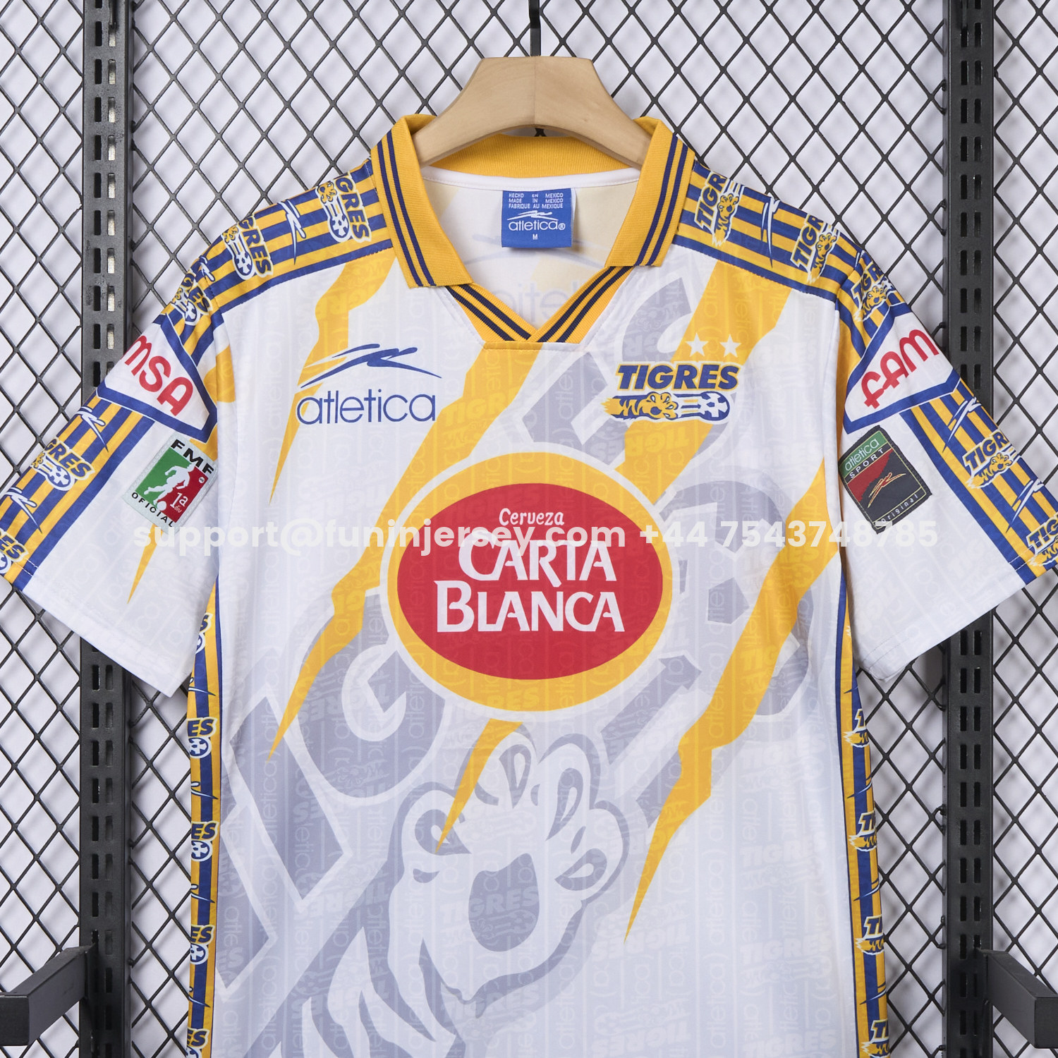 Funinjersey-Retro Tigres UANL 1997-98 Away White Jersey