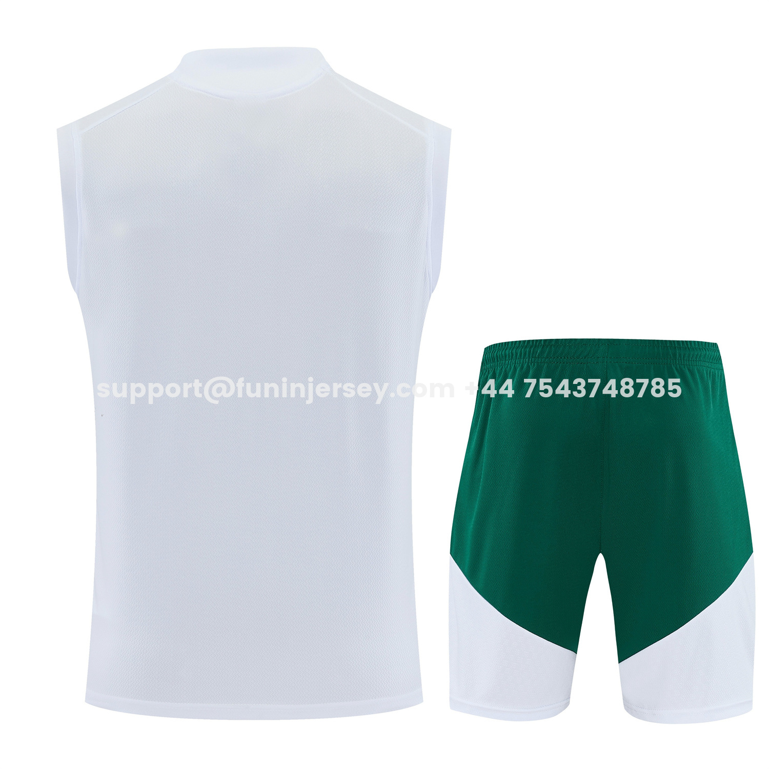 Funinjersey-Italy 2026 Vest Training Set - White Vest and Green Shorts