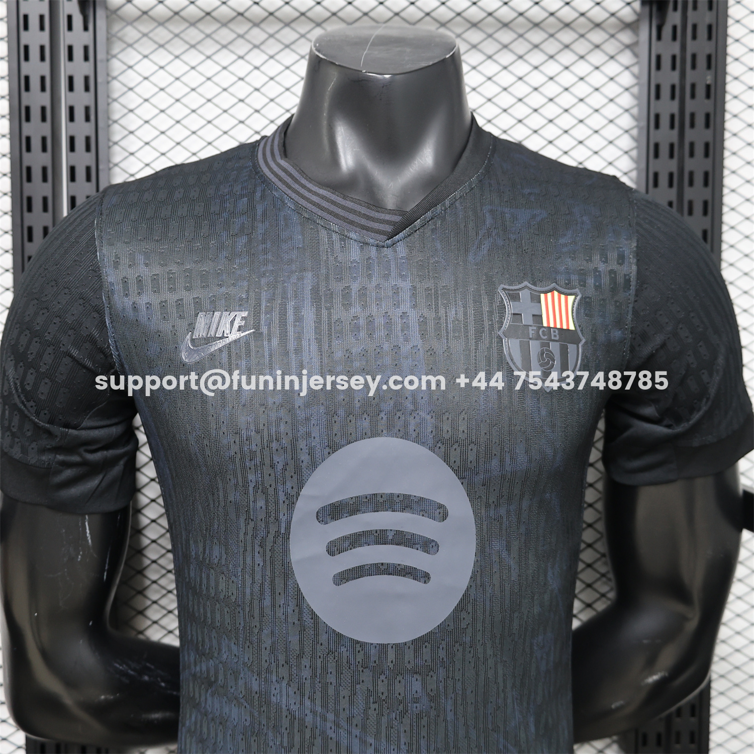Funinjersey-Barcelona 25-26 Blue Texture Black Special Jersey - Player Version