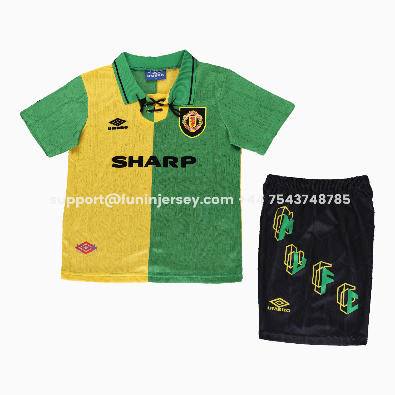 Funinjersey-Retro Manchester United 92-94 Away Kids Kit