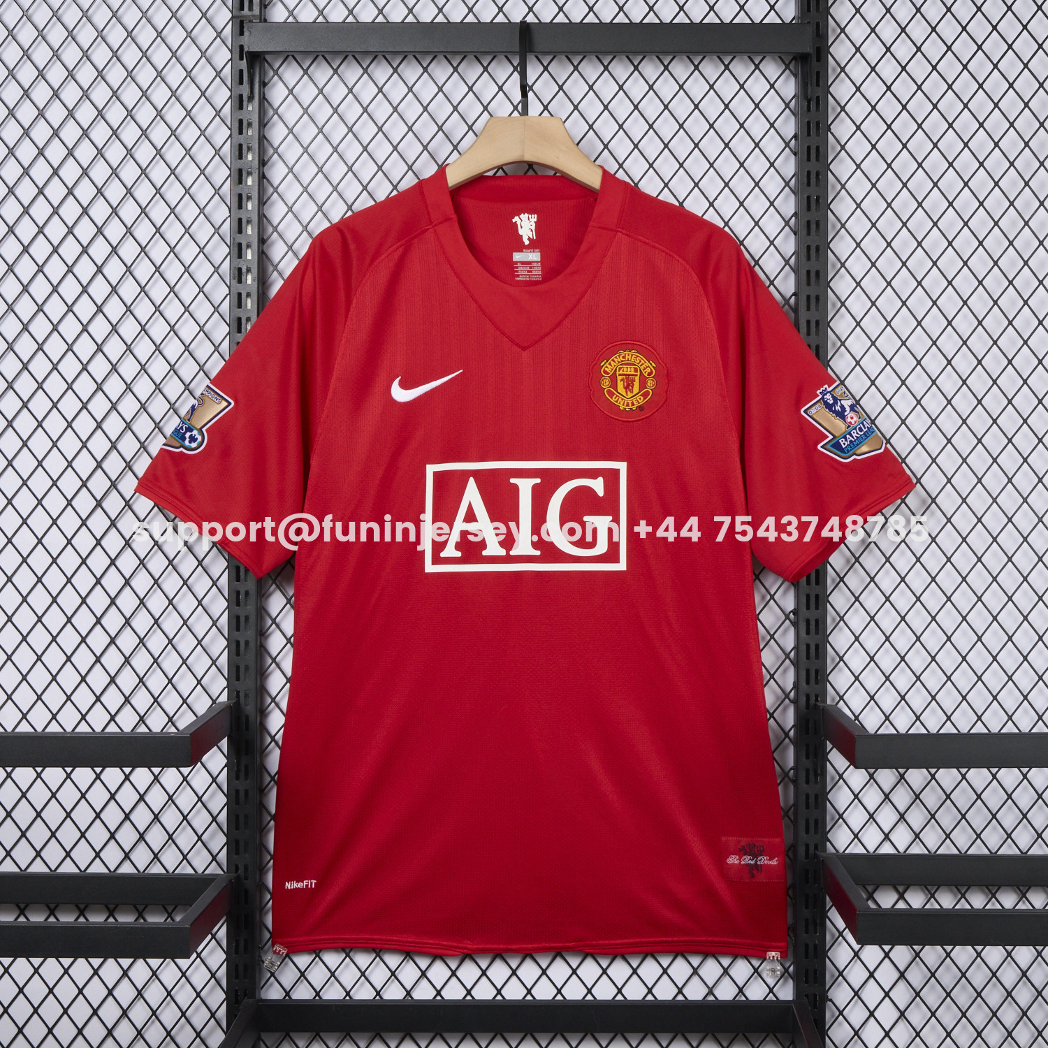 Funinjersey-Retro Manchester United 2007-09 Home Jersey